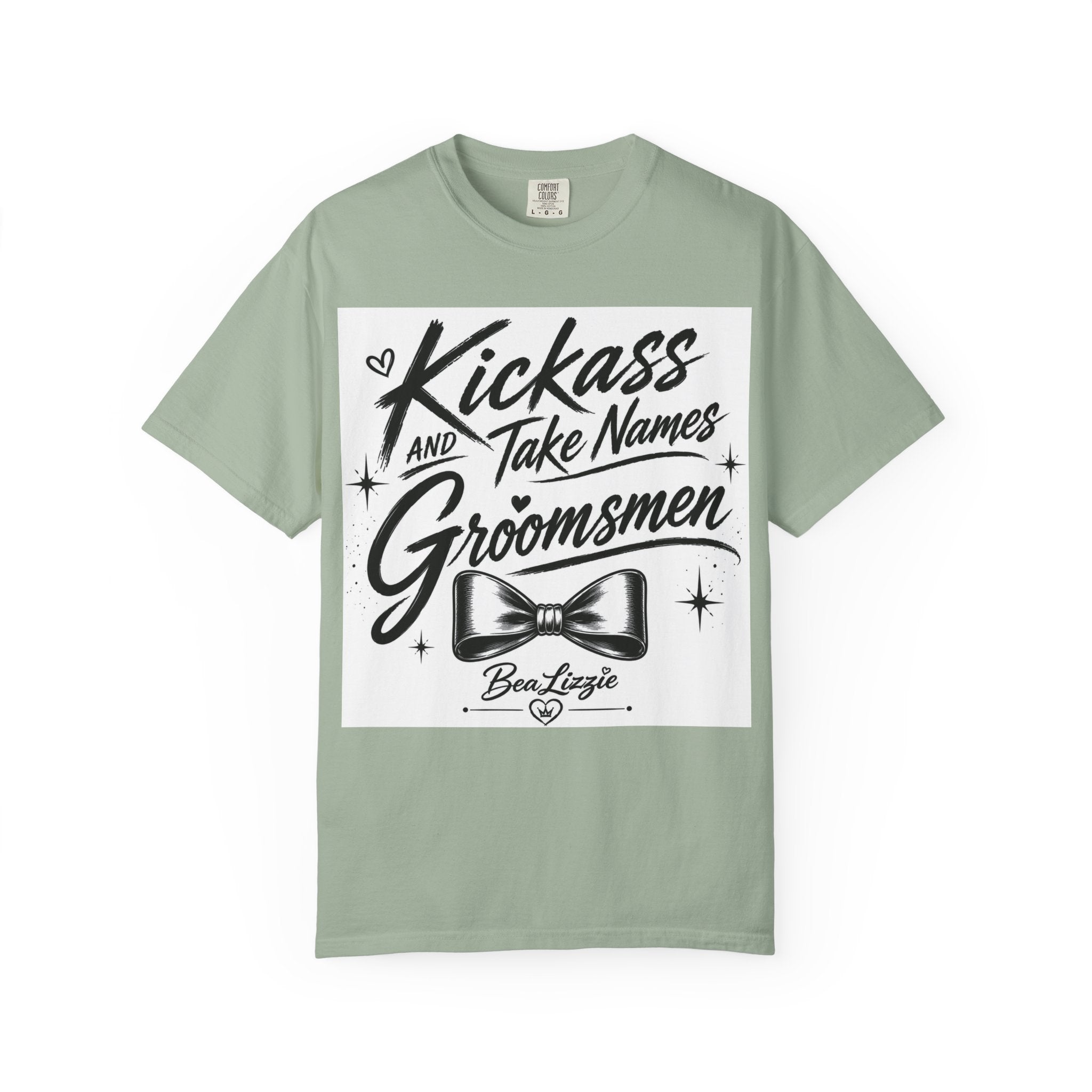 Groomsmen T‑Shirt — "Kickass and Take Names" Bow Tie Wedding Tee
