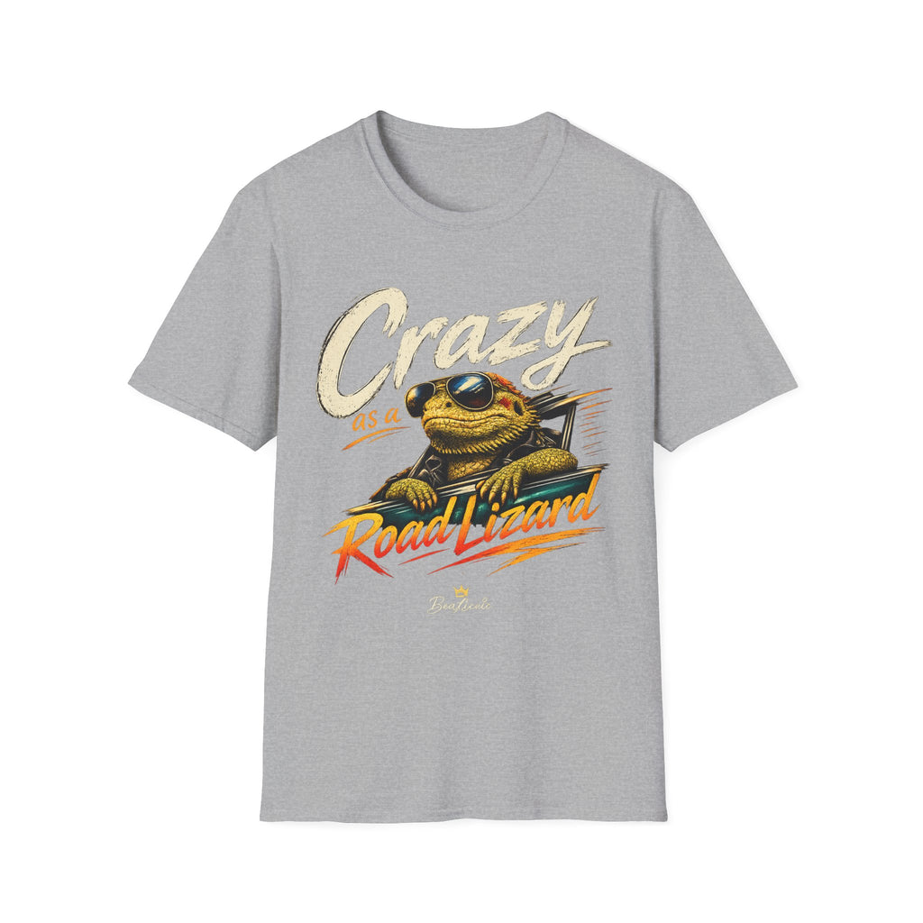 Crazy Road Lizard T-Shirt — Retro Graphic Tee with Sunglasses Lizard