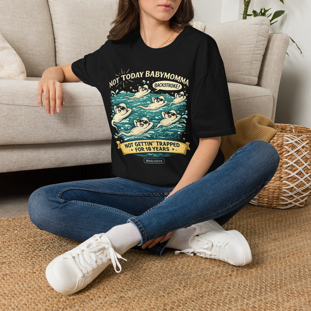 Backstroke Sloths T-Shirt — Cute Retro Swimming Sloth Design ("Backstroke! Not Today Harassment")