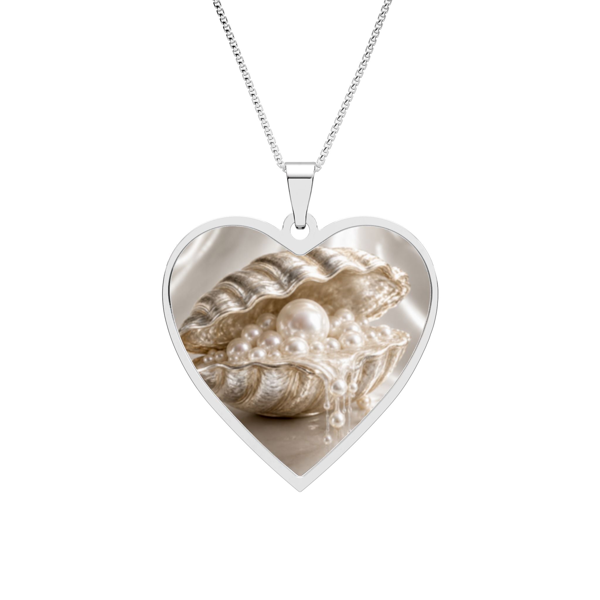 Heart Photo Pendant Necklace - Personalized Heart Frame Locket (Silver or Gold)