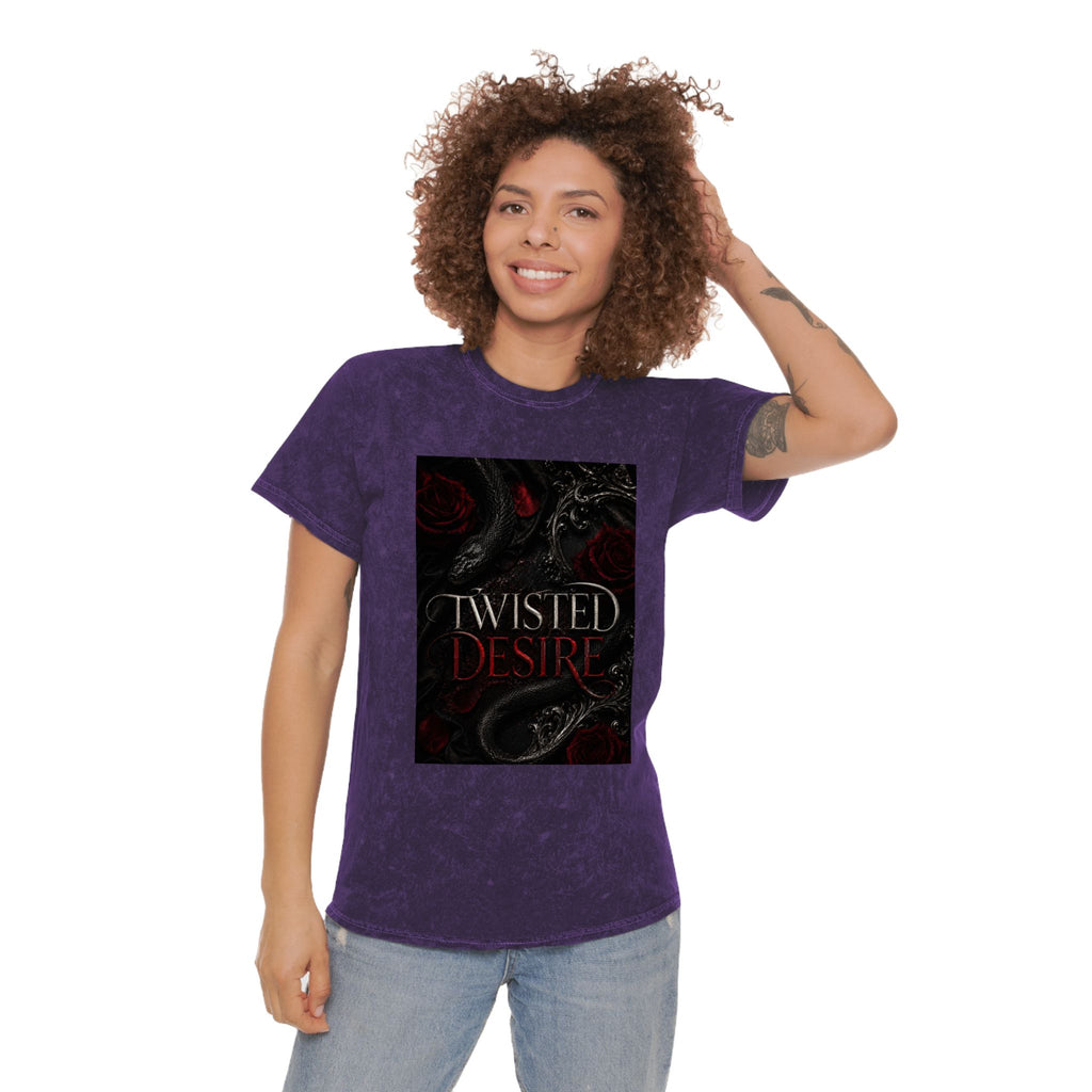 T-shirt effet délavé Twisted Desire — Imprimé serpent gothique foncé
