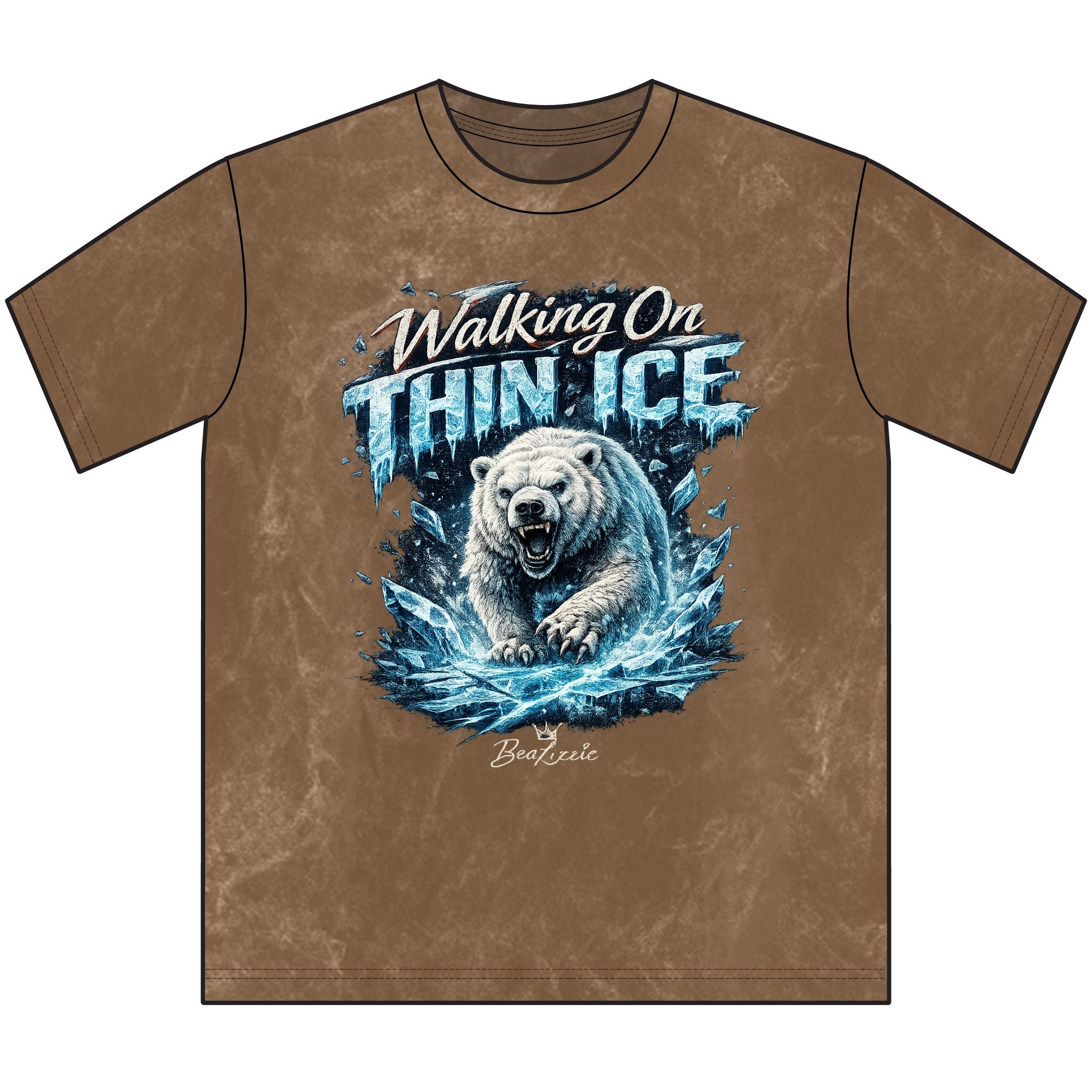 Walking On Thin Ice Polar Bear Vintage Crewneck Tee