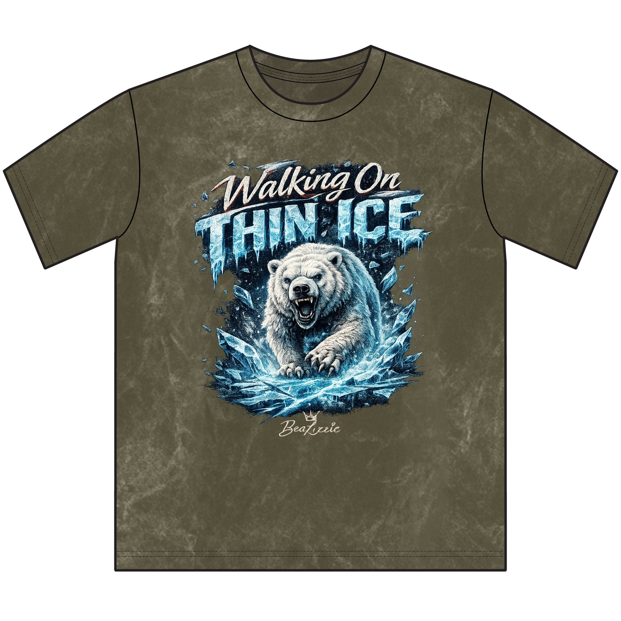 Walking On Thin Ice Polar Bear Vintage Crewneck Tee