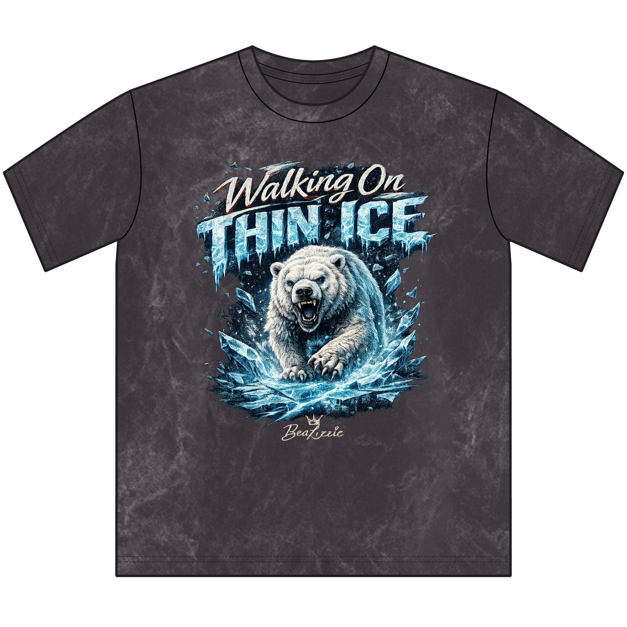 Walking On Thin Ice Polar Bear Vintage Crewneck Tee