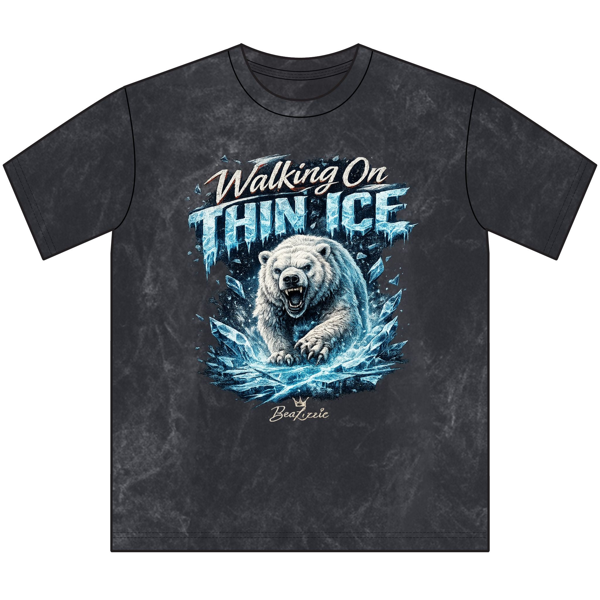 Walking On Thin Ice Polar Bear Vintage Crewneck Tee