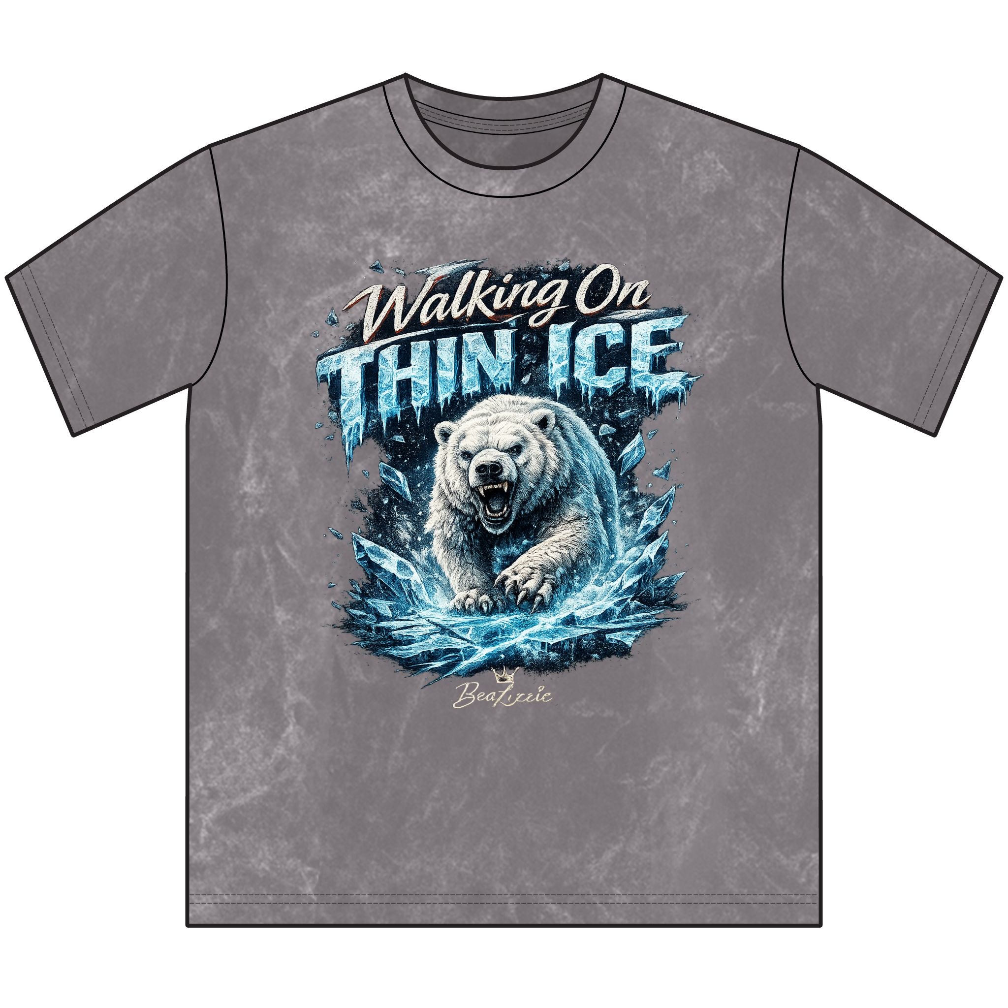 Walking On Thin Ice Polar Bear Vintage Crewneck Tee