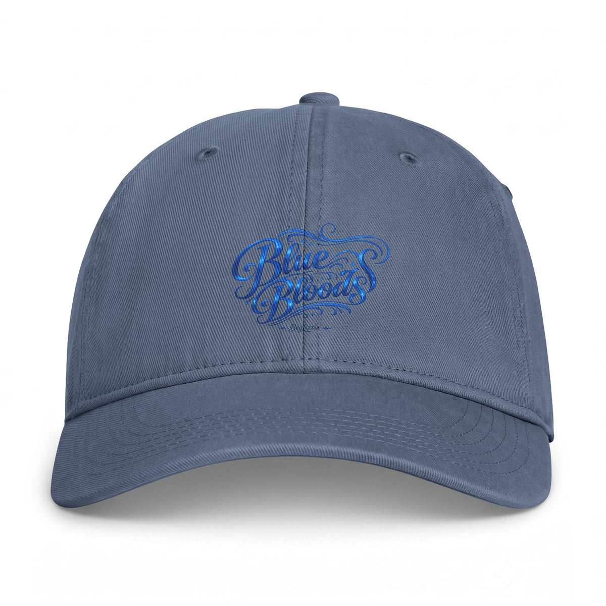 Coastal Washed Cap - 'Blue Waves' Embroidered Beach Hat