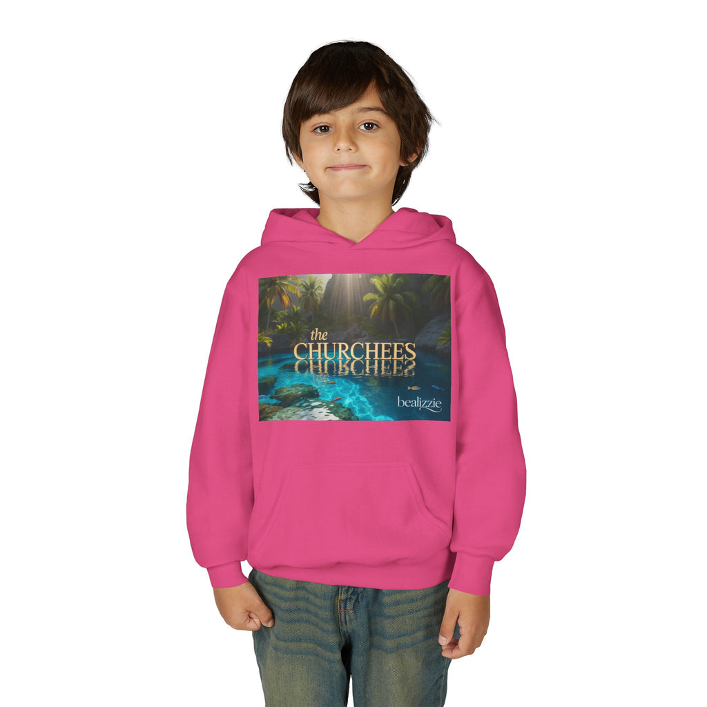 Sweat à capuche enfant – Sweat-shirt à motif piscine tropicale « The CHURCHEES »