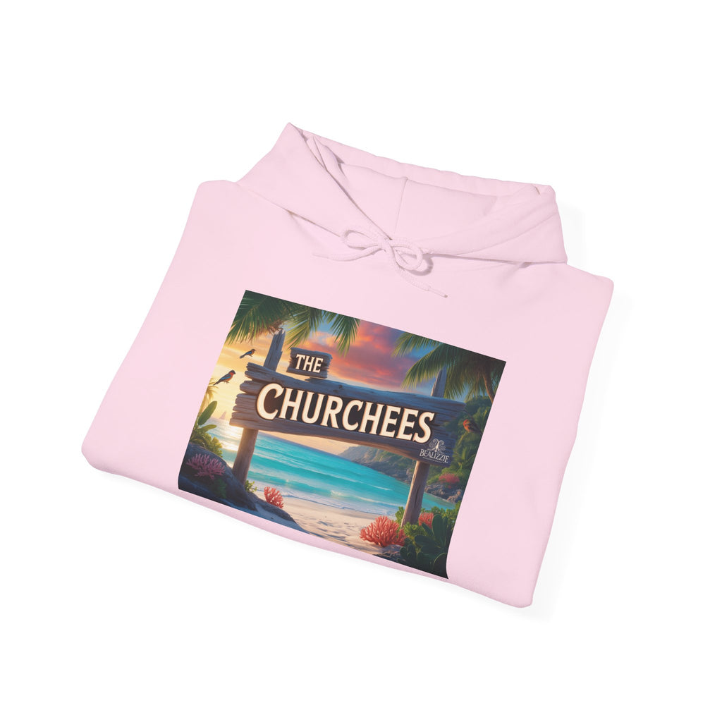 The Churchees Retro Beach Hoodie – Vintage Surf Sign Graphic Sweatshirt