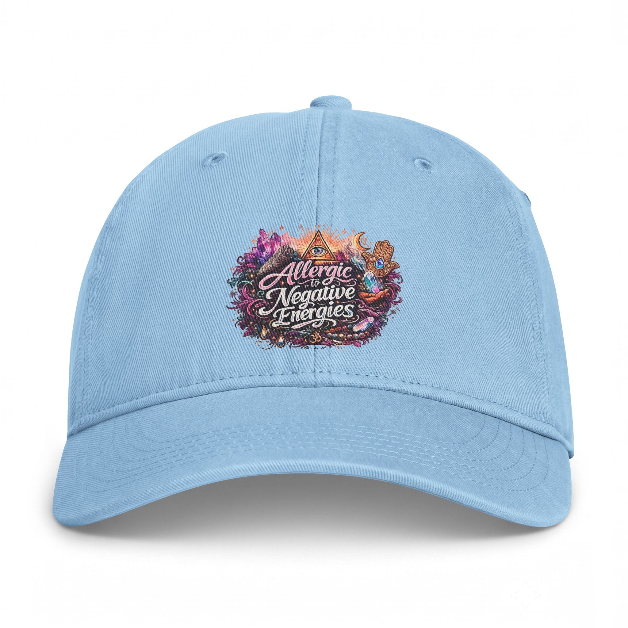 Embroidered 'Allergic to Negative Energies' Washed Cap