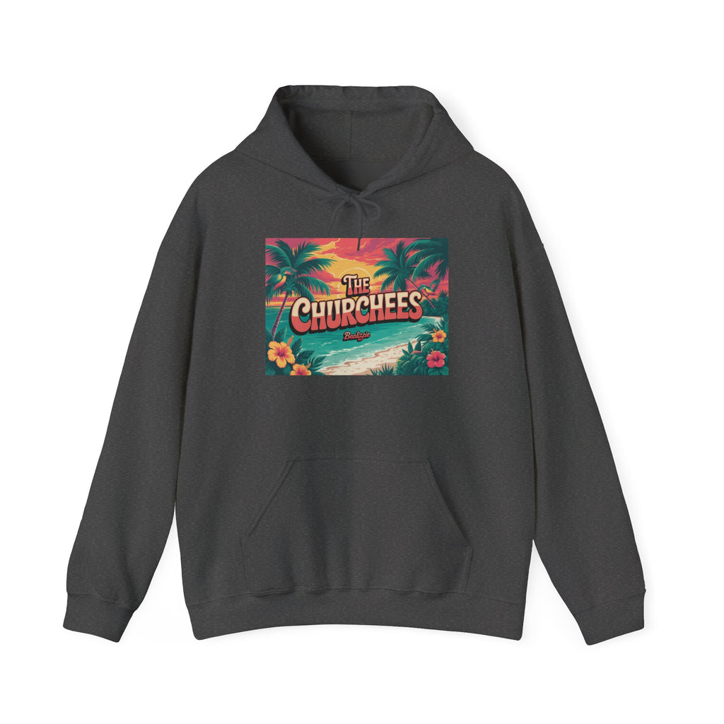 The Churchees Tropical Beach Hoodie — Retro Surf Palm Tree Sweatshirt
