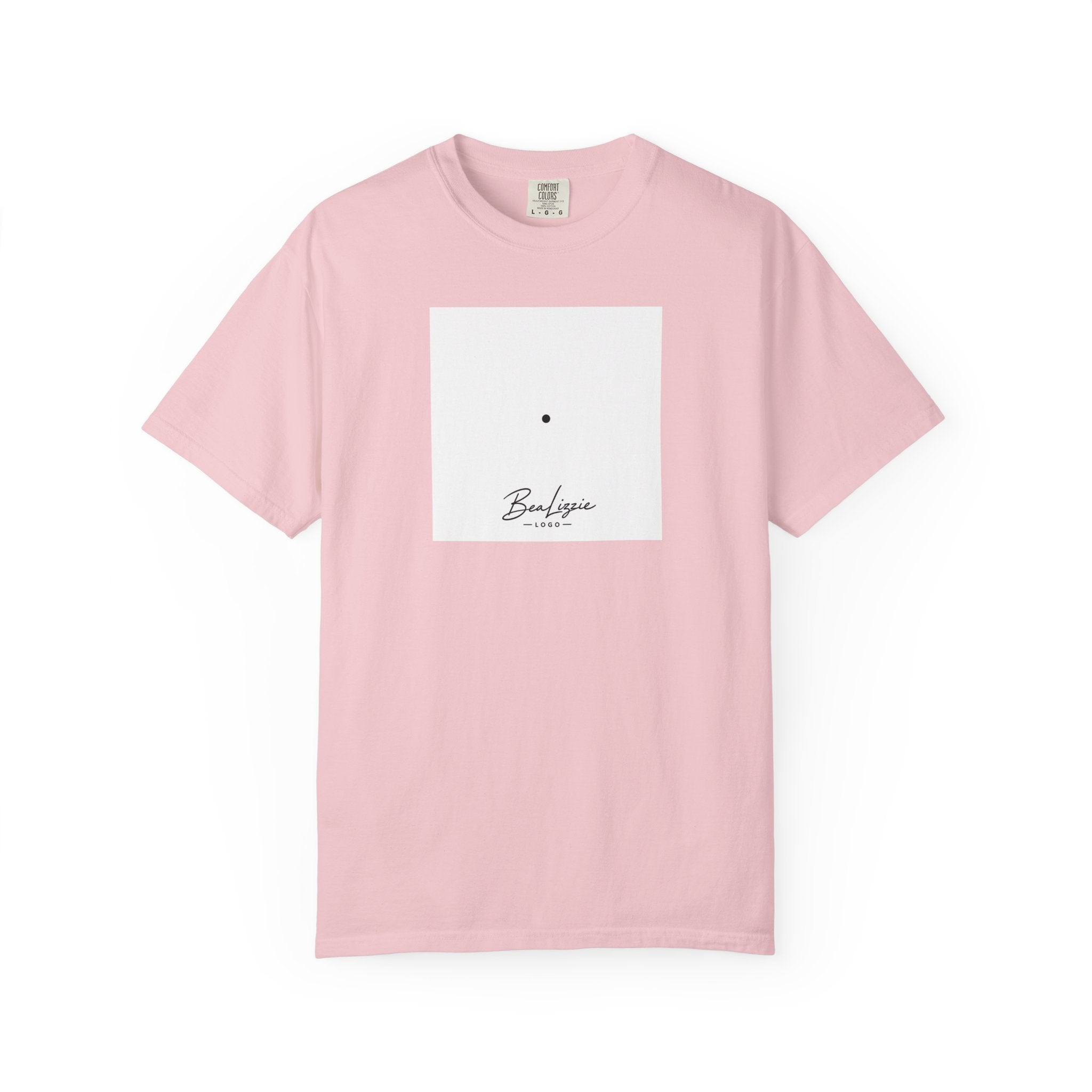 Minimalist "Breathe" Script T-Shirt — Small Center Dot Design