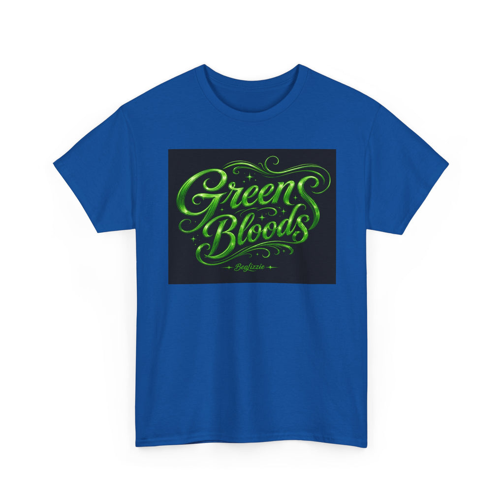 Green Bloods Graphic Tee — Neon Script St. Patrick’s Day Shirt
