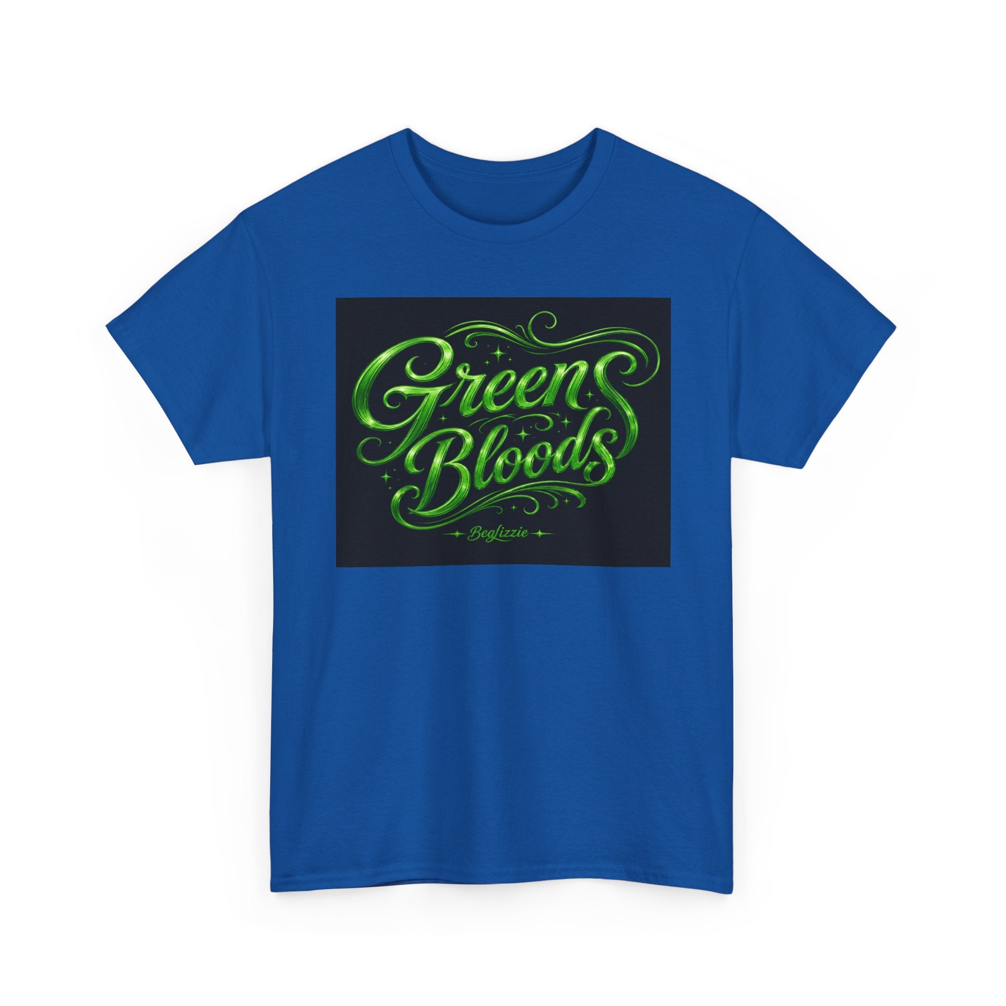 Green Bloods Graphic Tee — Neon Script St. Patrick’s Day Shirt