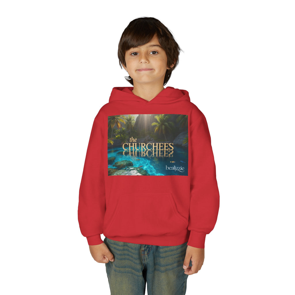 Sweat à capuche enfant – Sweat-shirt à motif piscine tropicale « The CHURCHEES »