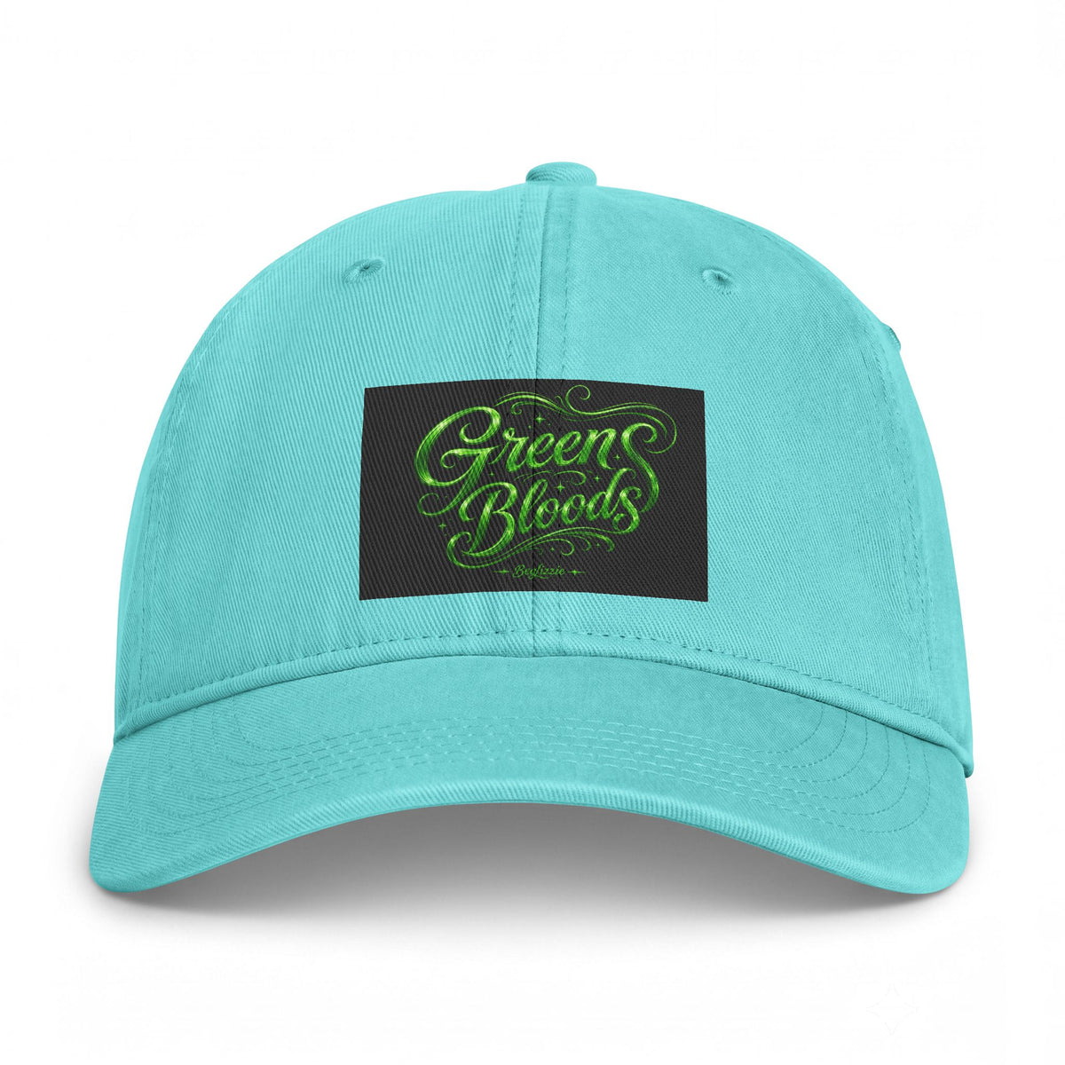 Green Bloods Script Cap — Washed Coastal Dad Hat