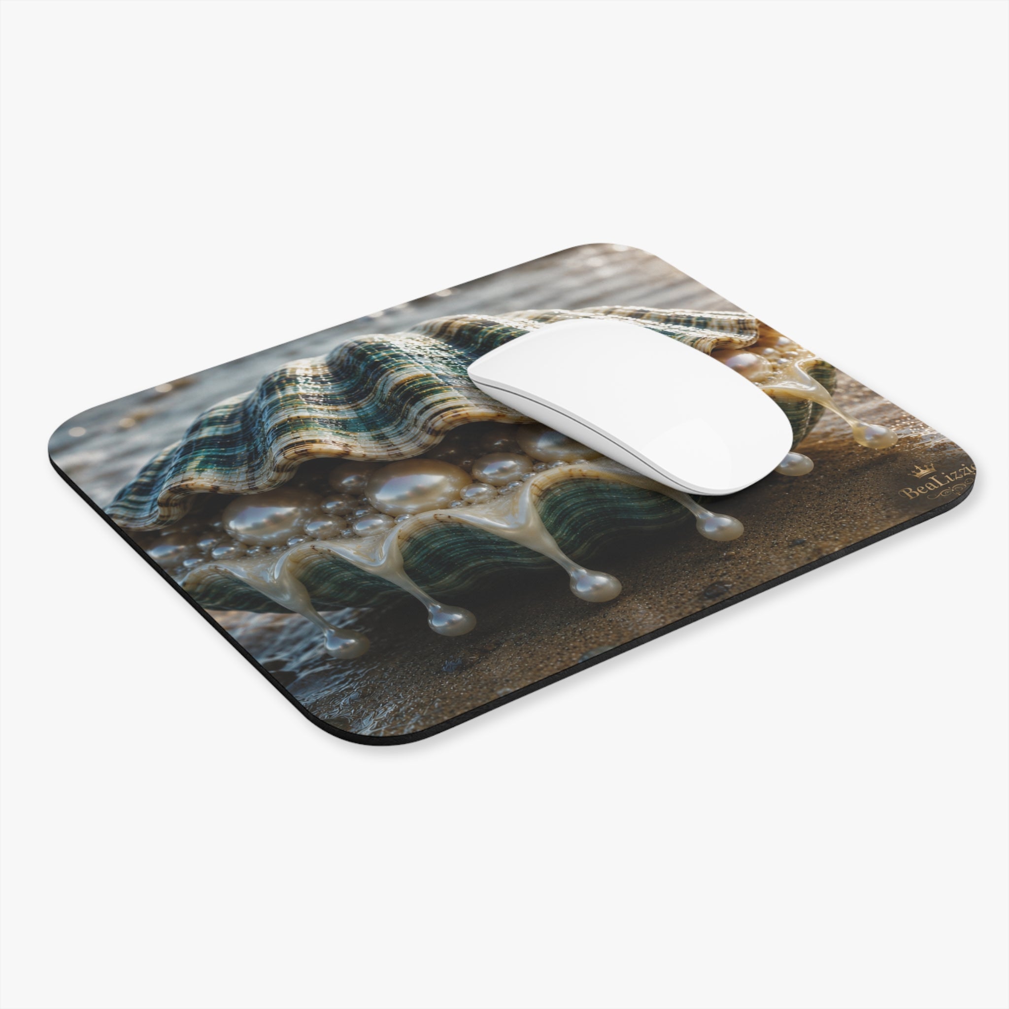 Seashell Pearl Mouse Pad — Ocean-Inspired Desk Mat