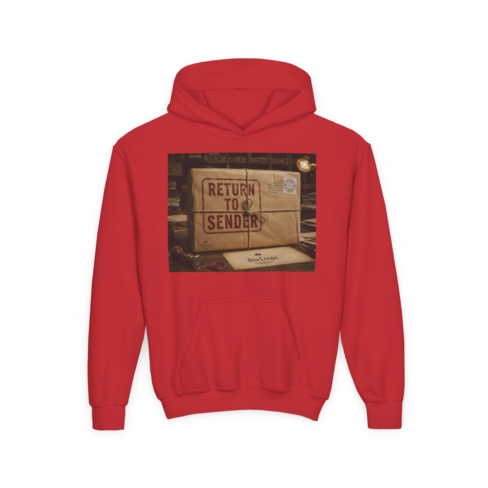 Youth Hoodie – 'Return to Sender' Vintage Mailbox Graphic