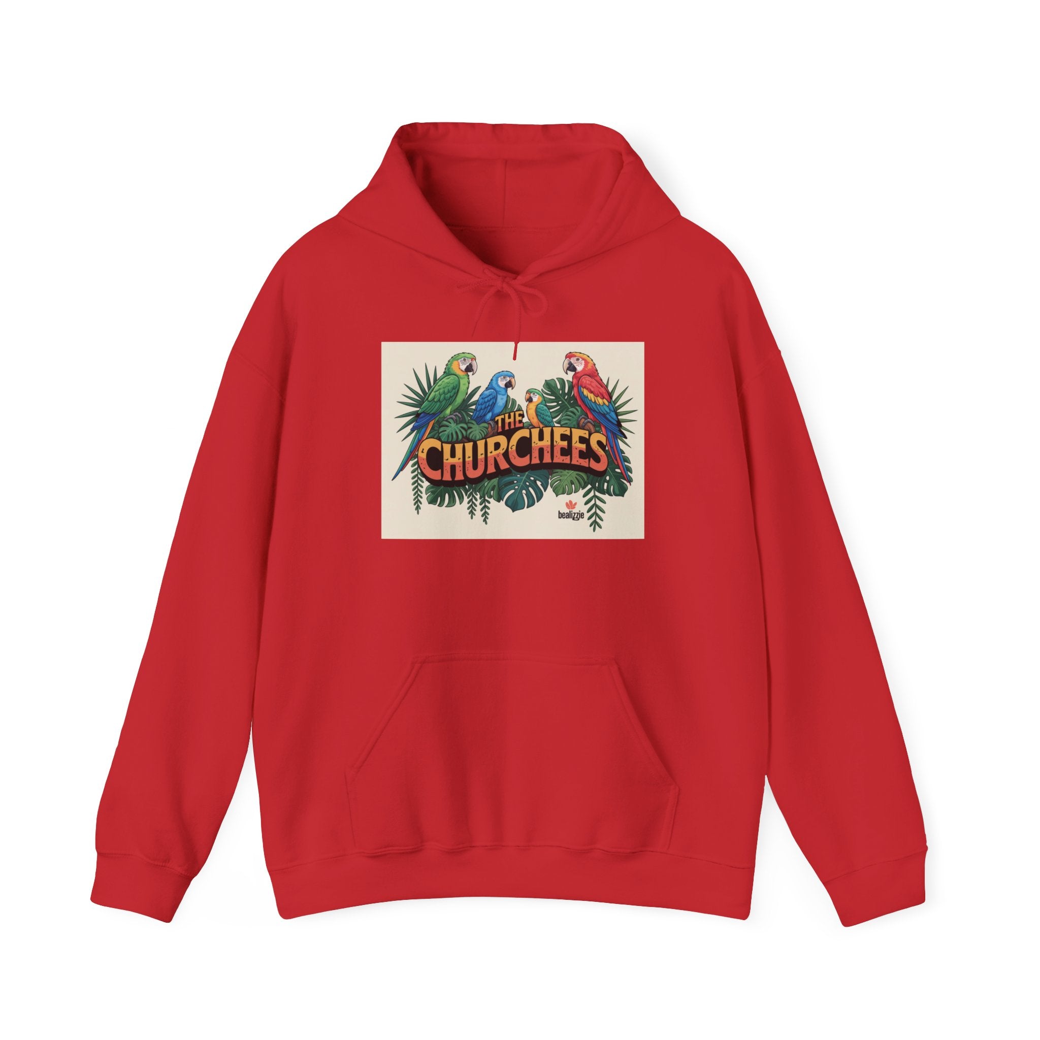 Sweat à capuche « CHURCHEES » Perroquet Tropical – Pull graphique d'oiseau insulaire vintage