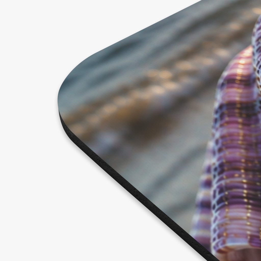 Pearl Seashell Mouse Pad — Elegant Beach Coastal Desk Mat