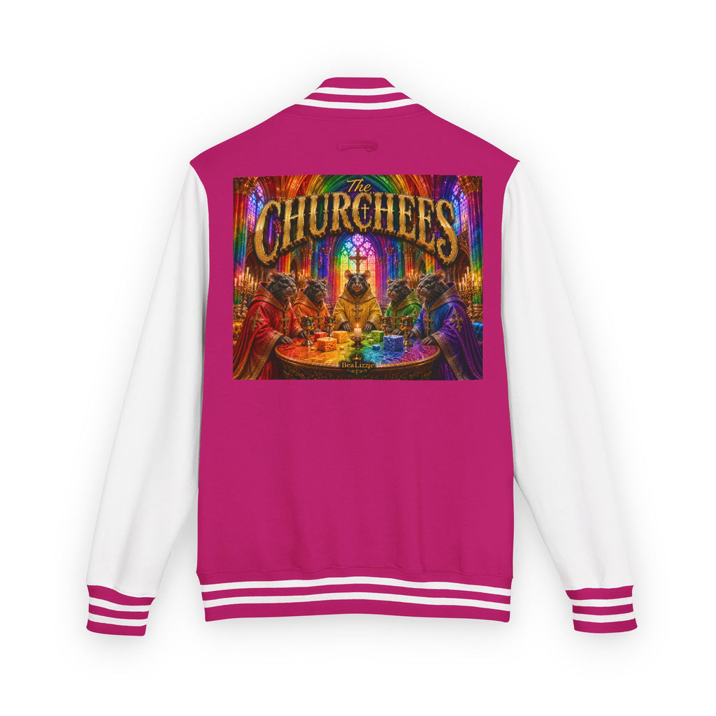 Letterman Jacket — Colorful 'The Churchlees' Retro Band Graphic