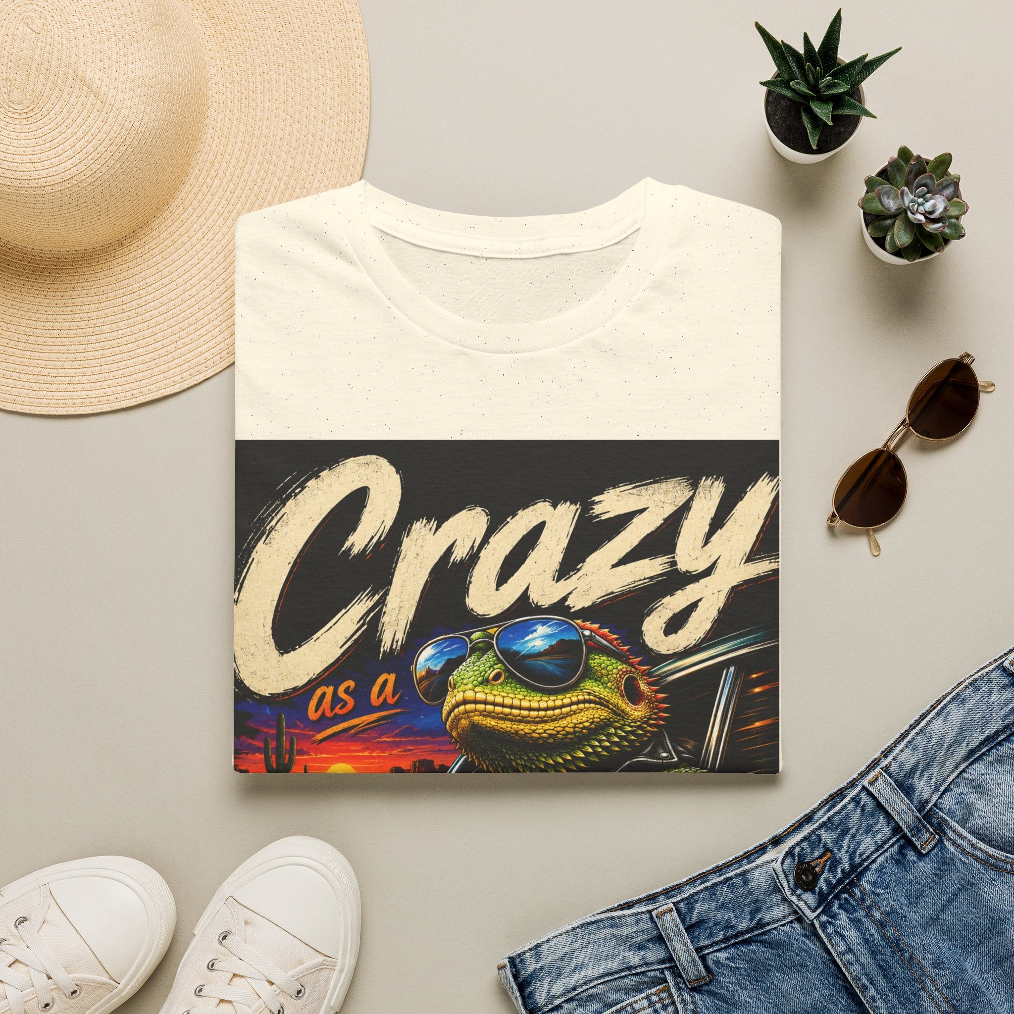 Crazy as a Road Lizard T-Shirt — Retro Desert Lizard Graphic Tee