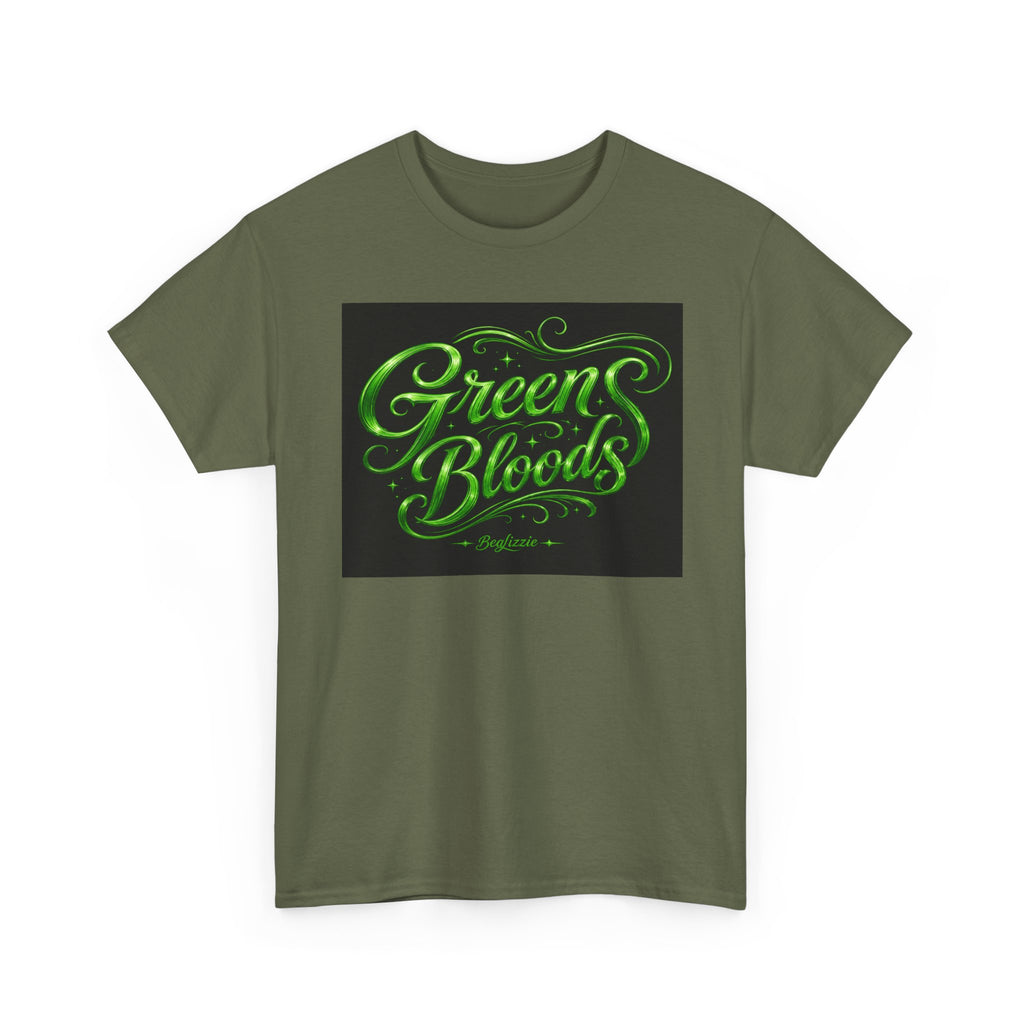 Green Bloods Graphic Tee — Neon Script St. Patrick’s Day Shirt