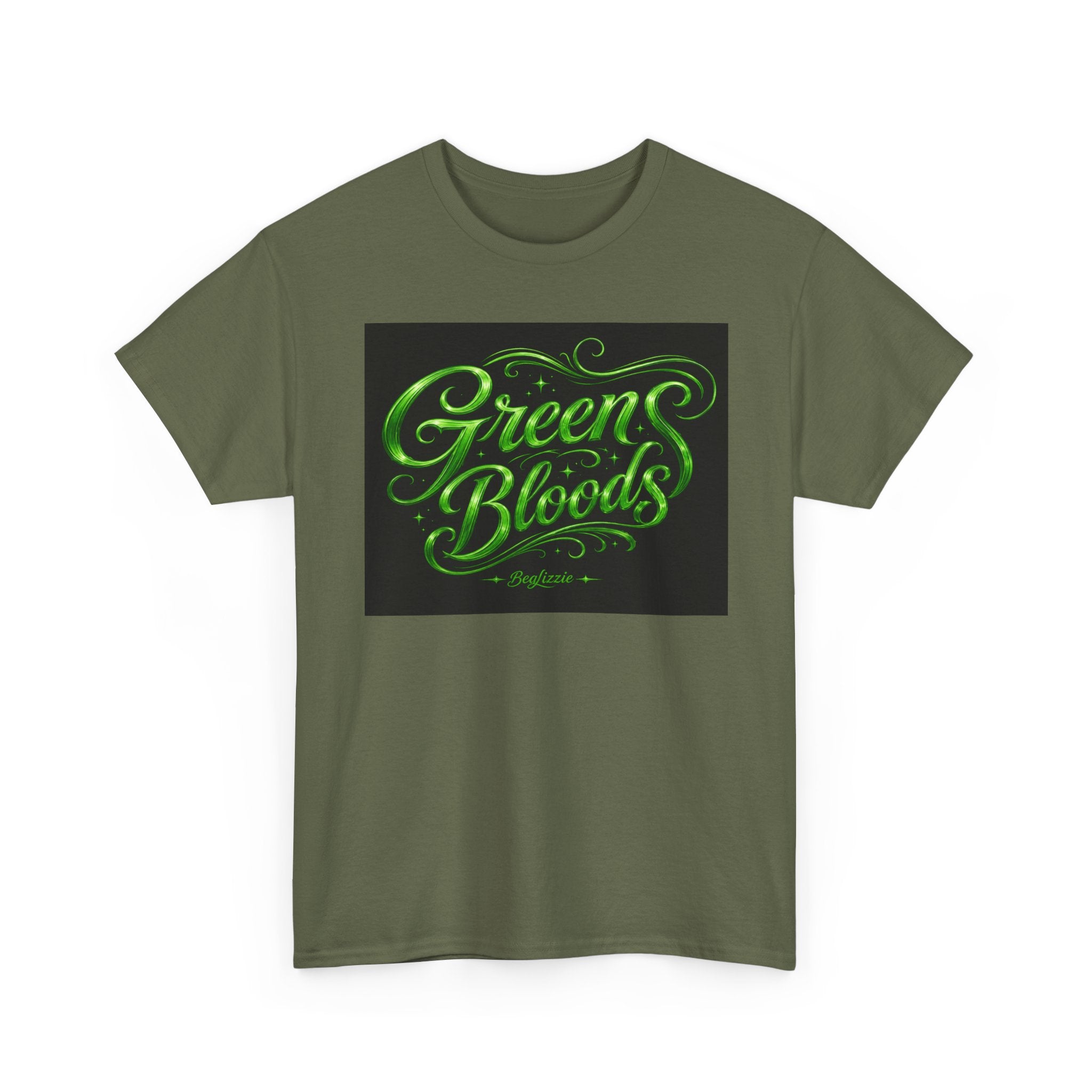 Green Bloods Graphic Tee — Neon Script St. Patrick’s Day Shirt