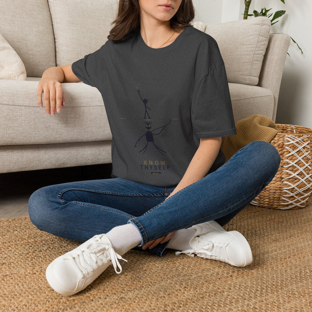 T‑Shirt — Minimalist 'Know Thyself' Stick Figure Motivational Tee