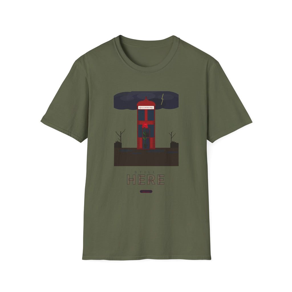 Vintage British Phone Booth T-Shirt — 'Telephone' Graphic Tee