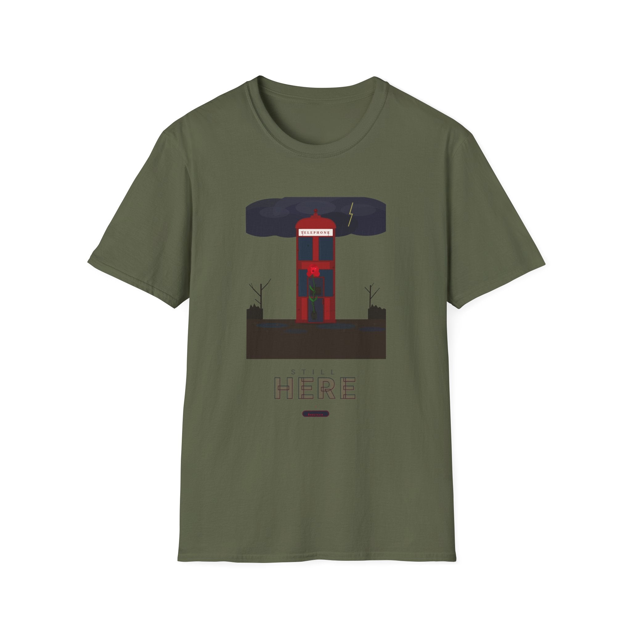 Vintage British Phone Booth T-Shirt — 'Telephone' Graphic Tee