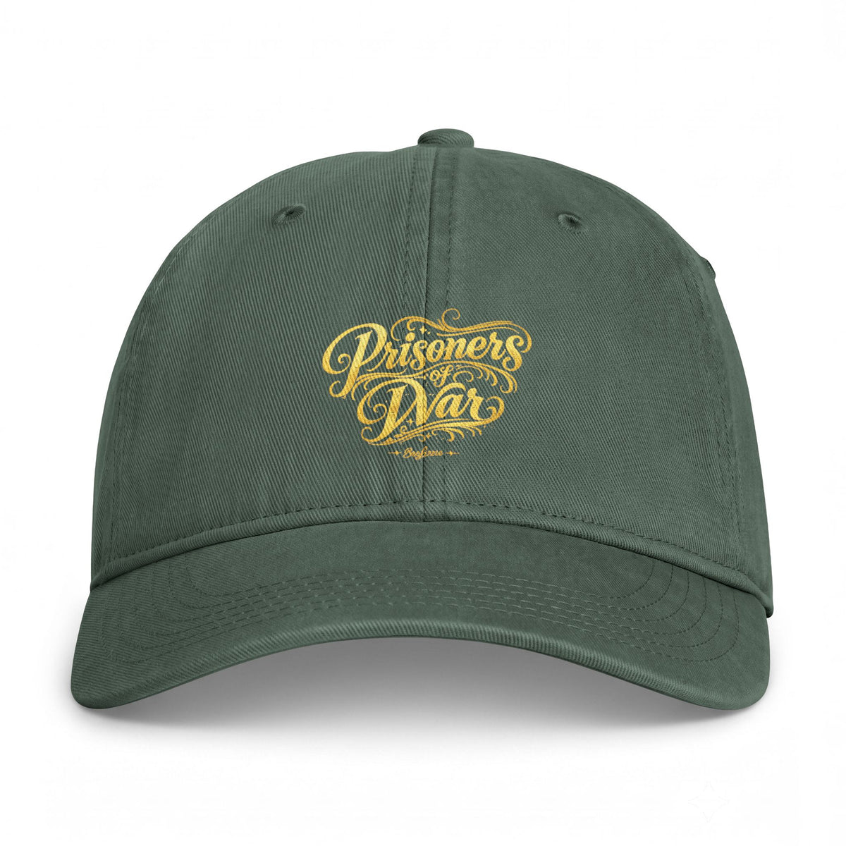 Washed Coastal Cap — Gold Script "Waves Dad" Embroidered Baseball Hat