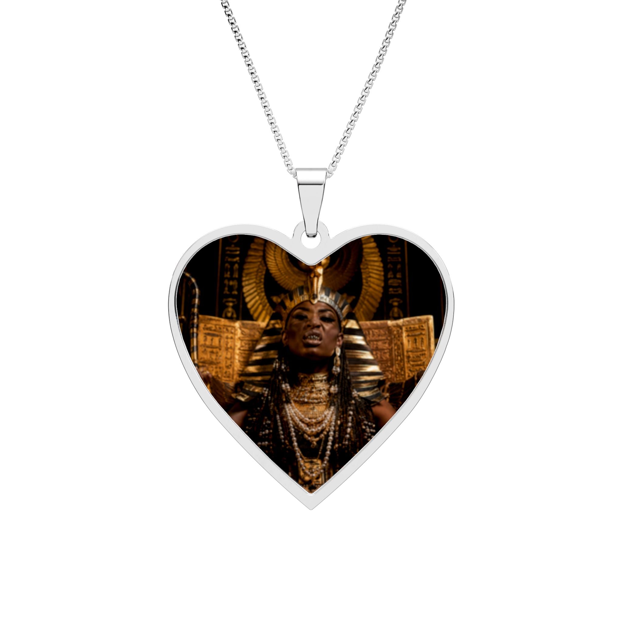 Heart Photo Pendant — Egyptian Pharaoh Memorial Necklace