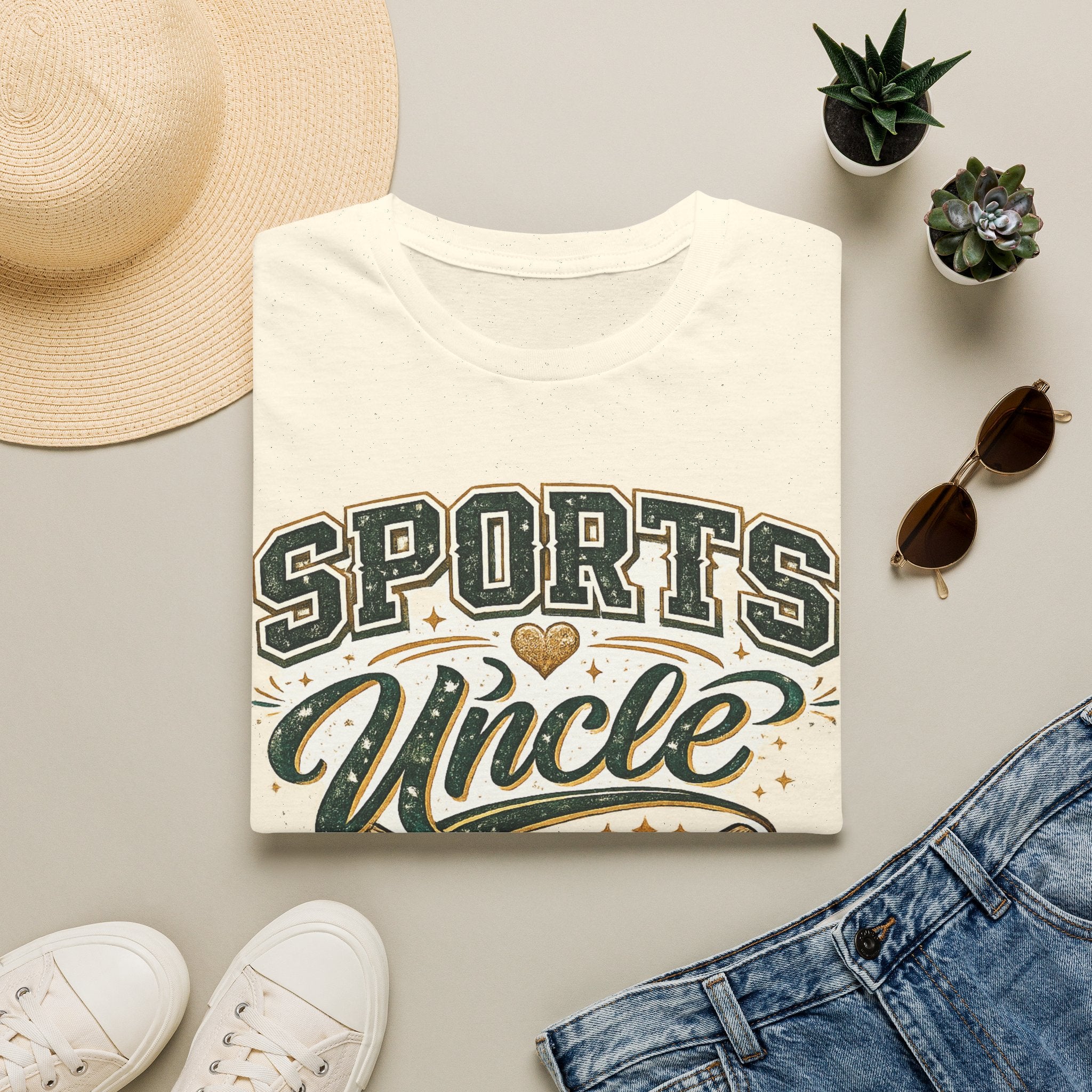 Sports Uncle T-Shirt — Vintage Athletic Design (Baseball, Football, Basketball)