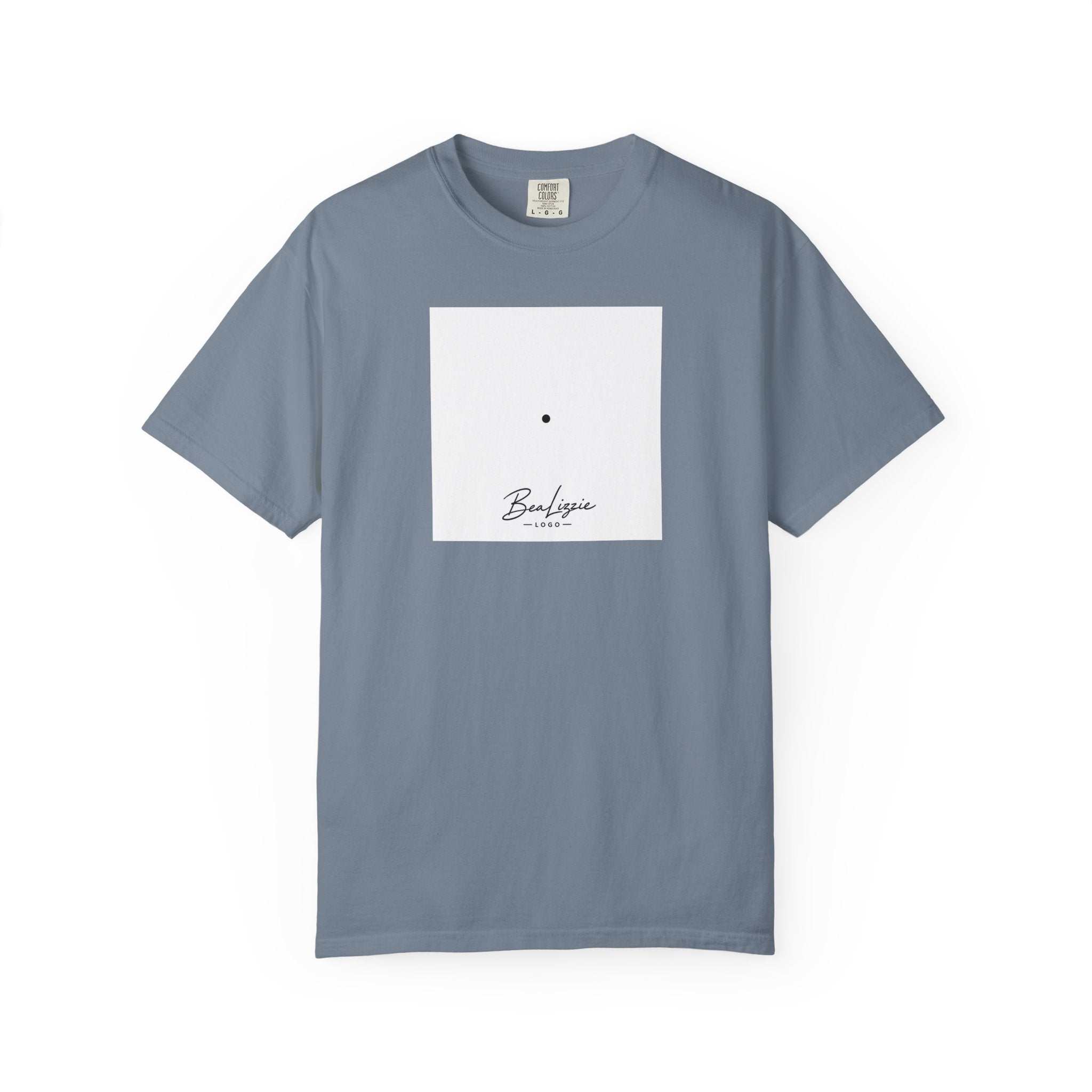 Minimalist "Breathe" Script T-Shirt — Small Center Dot Design