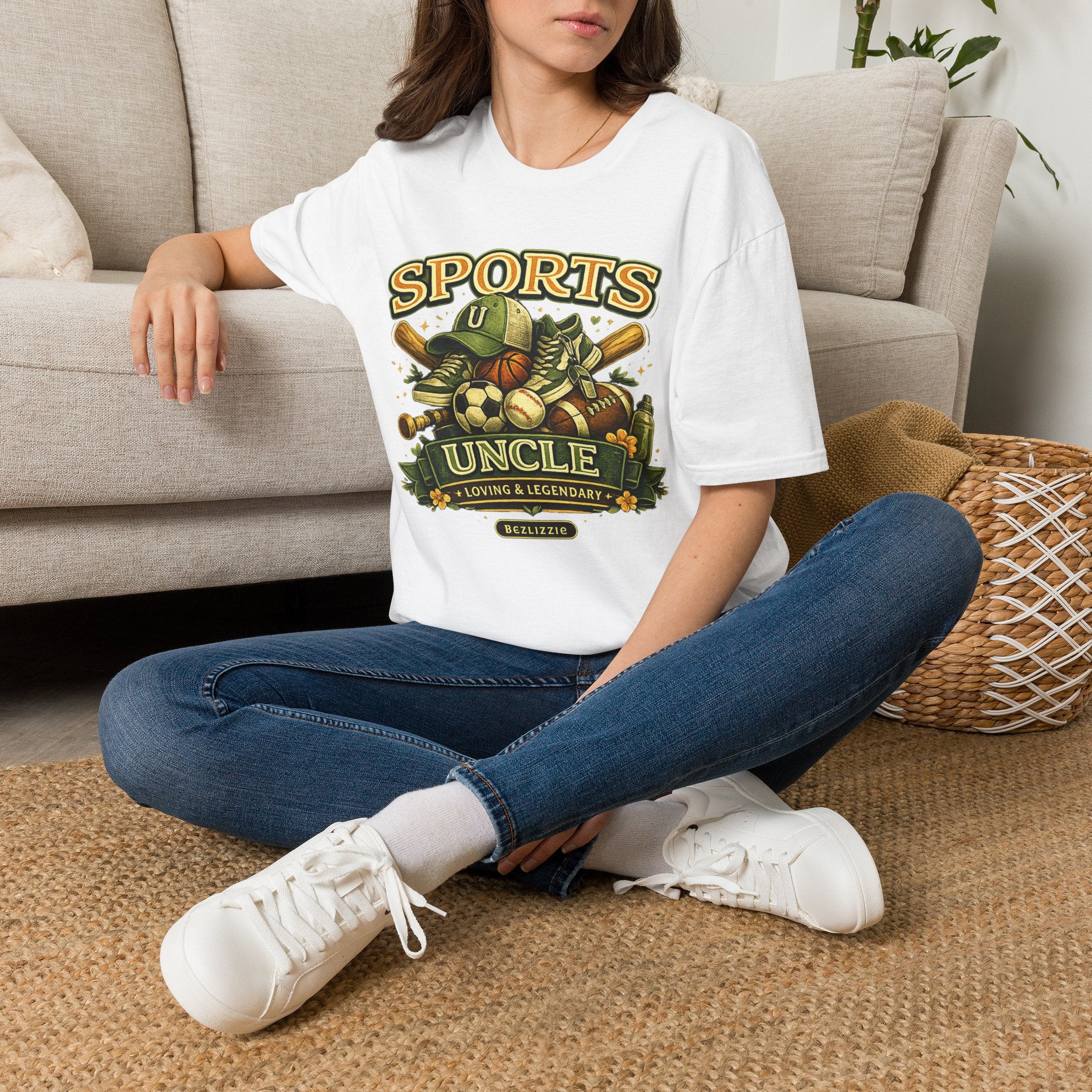 Sports Uncle T-Shirt — Vintage Multi-Sport Design (Baseball, Football, Soccer, Basketball)