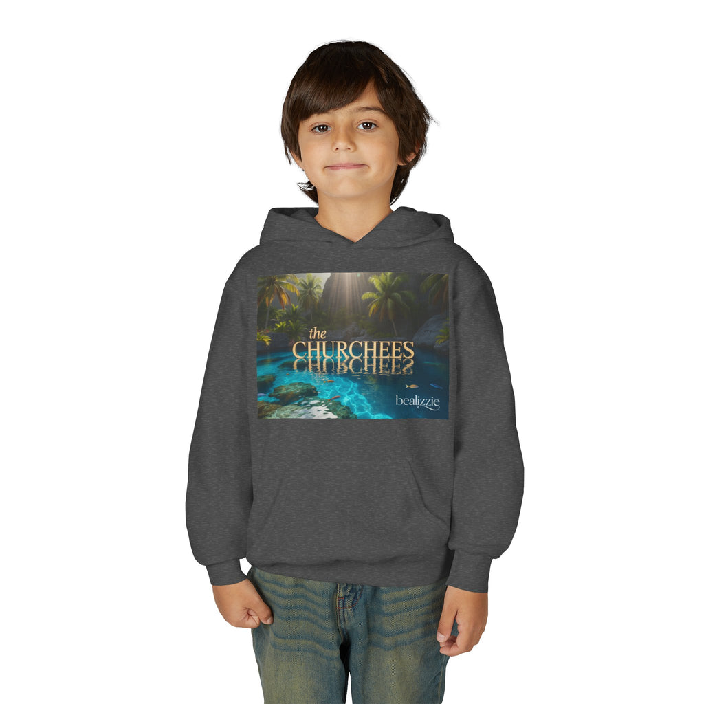 Sweat à capuche enfant – Sweat-shirt à motif piscine tropicale « The CHURCHEES »