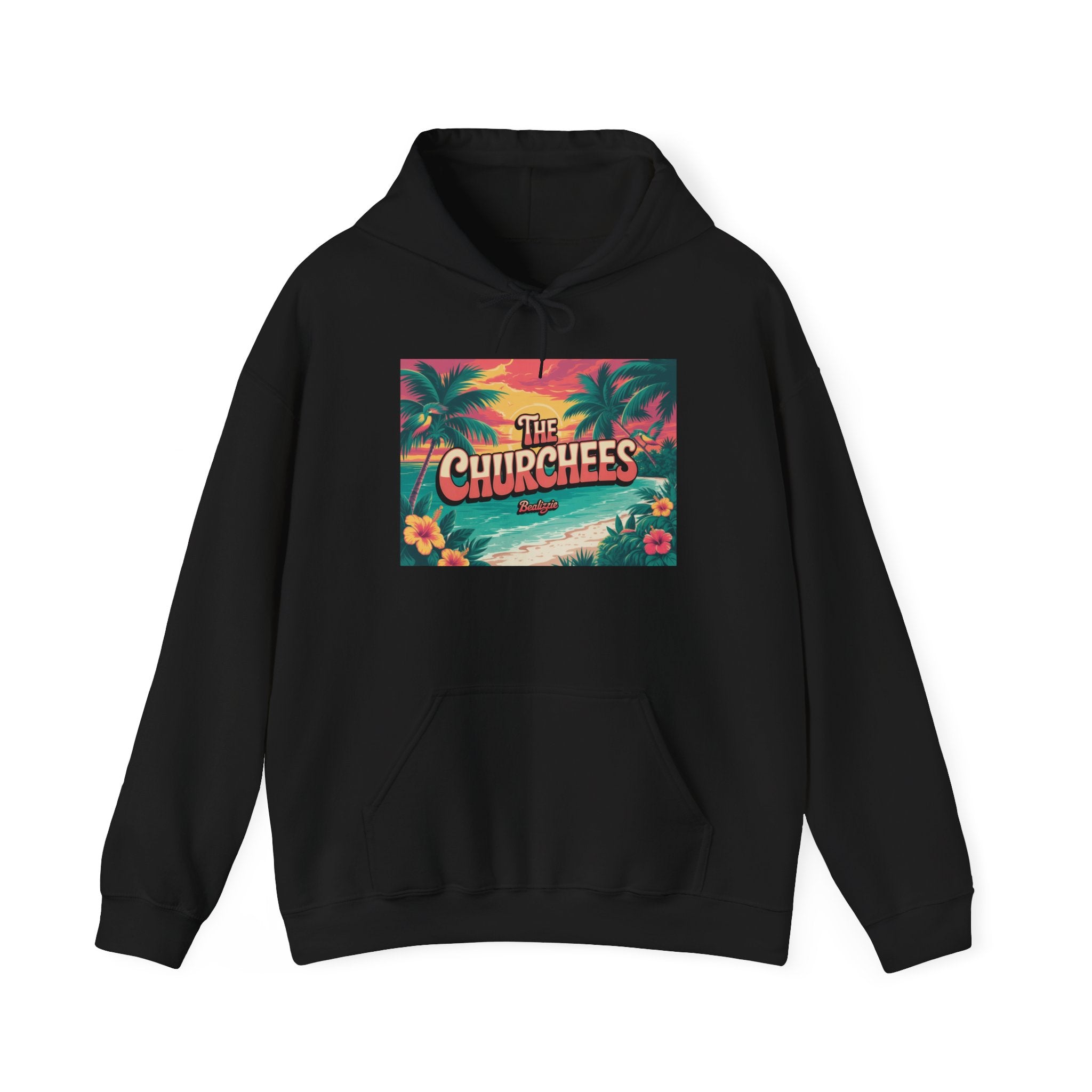 Le sweat à capuche Churchees Tropical Beach – Sweat-shirt graphique rétro Palm Sunset