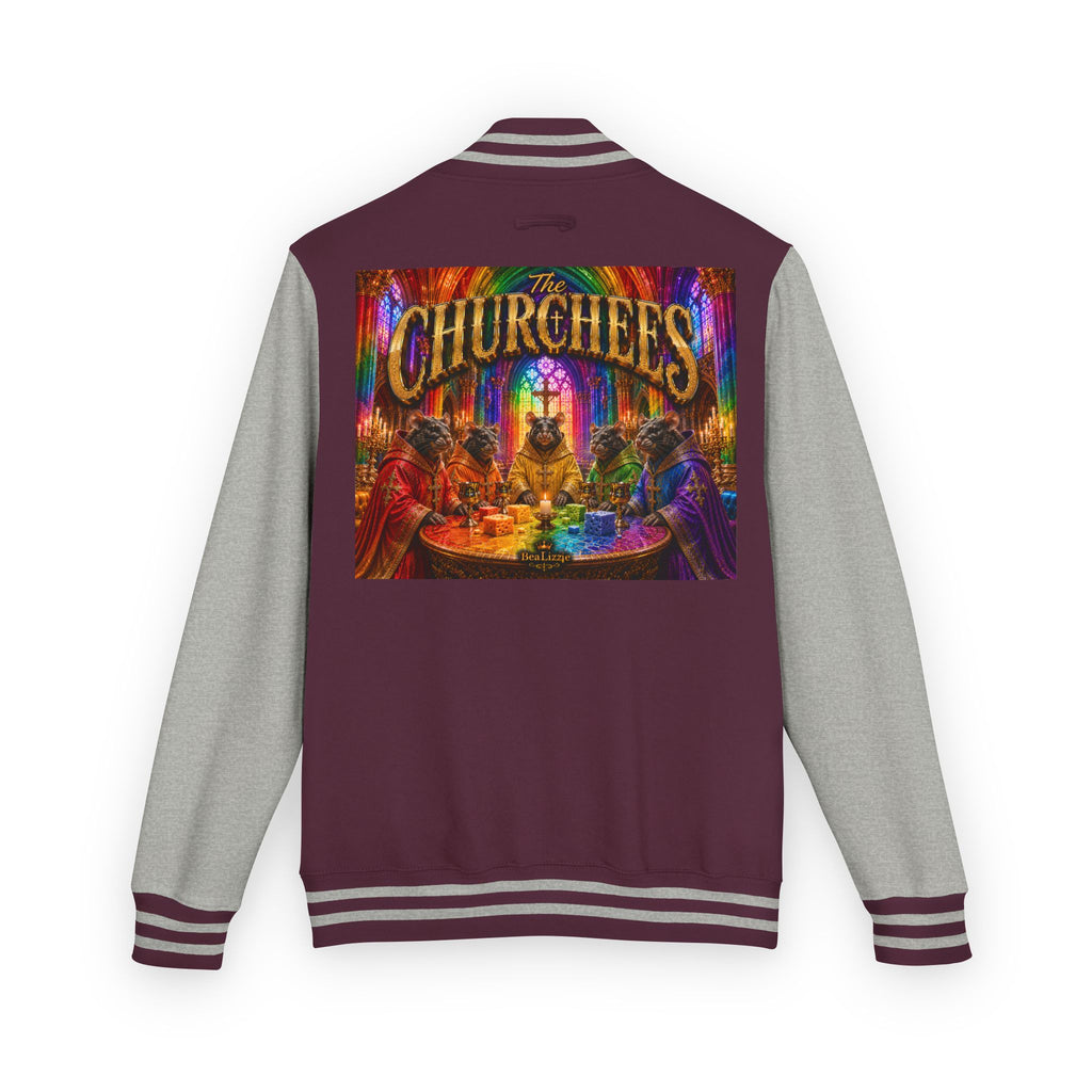 Letterman Jacket — Colorful 'The Churchlees' Retro Band Graphic