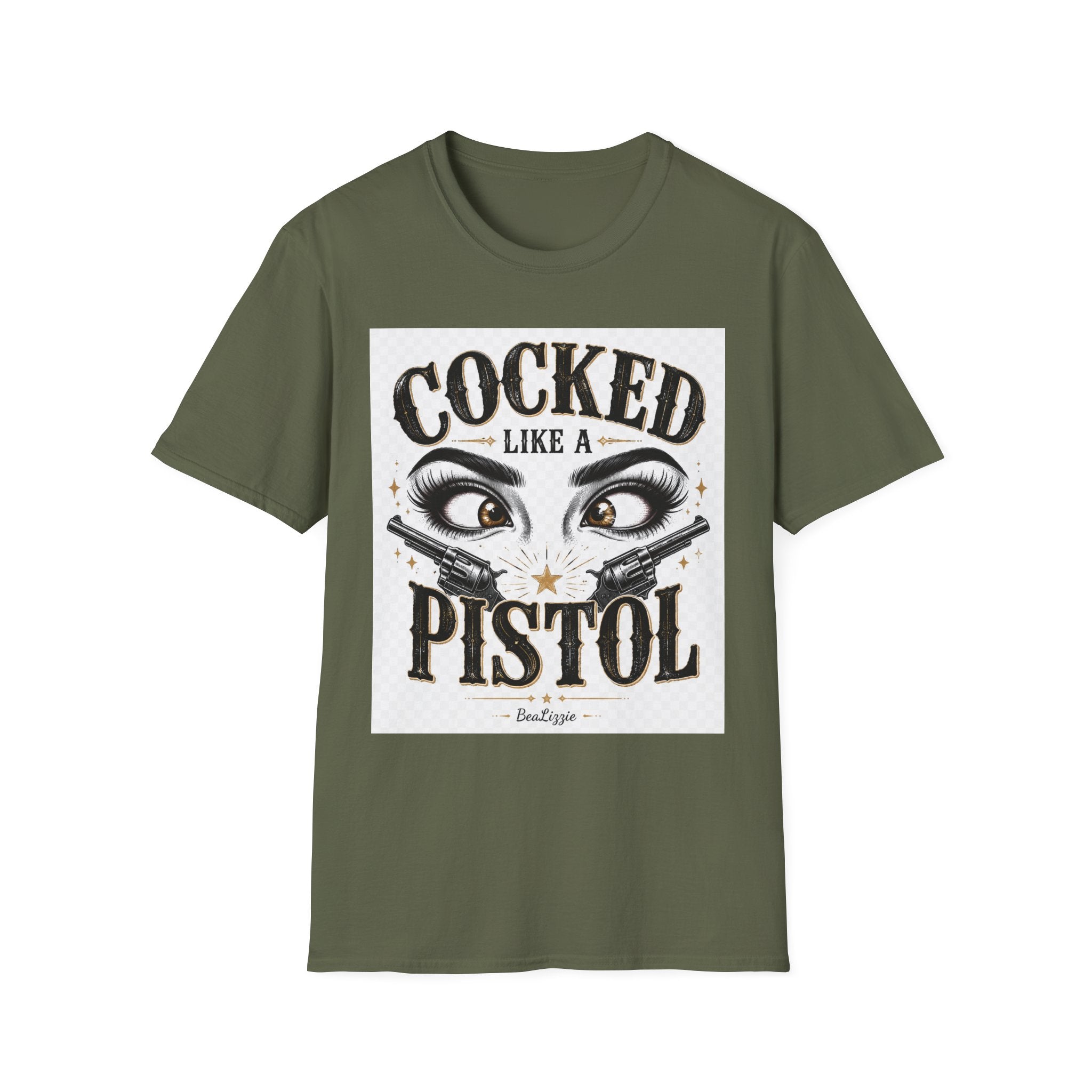 Cocked Like a Pistol T-Shirt — Retro Western Eyelash Graphic Tee