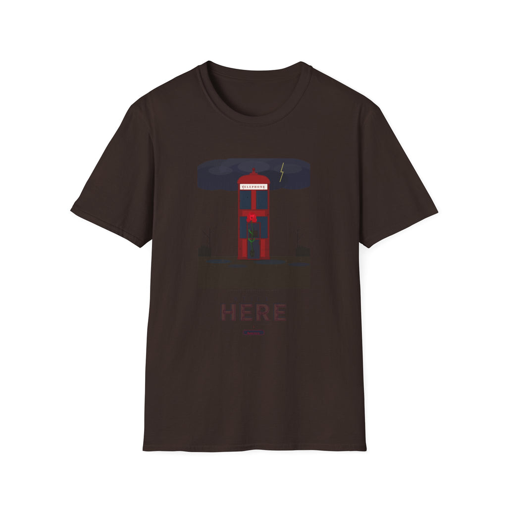 Vintage British Phone Booth T-Shirt — 'Telephone' Graphic Tee