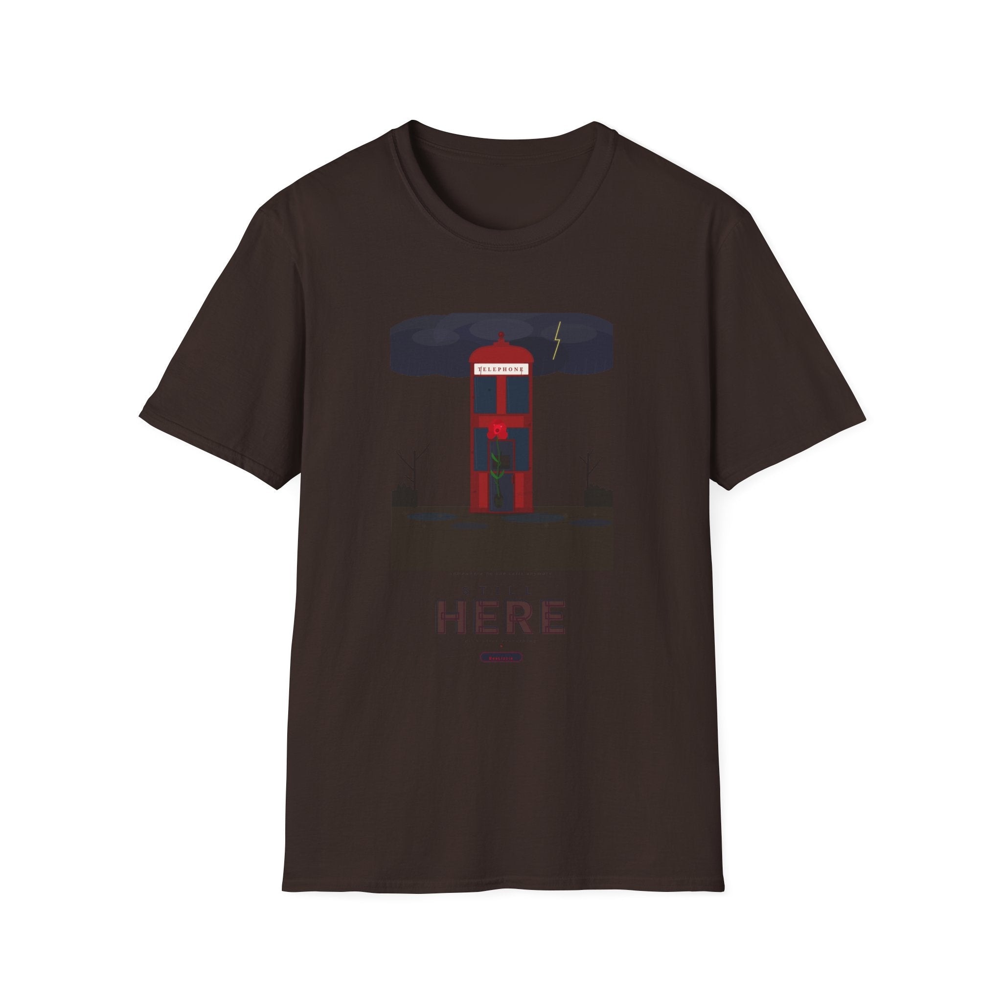 Vintage British Phone Booth T-Shirt — 'Telephone' Graphic Tee