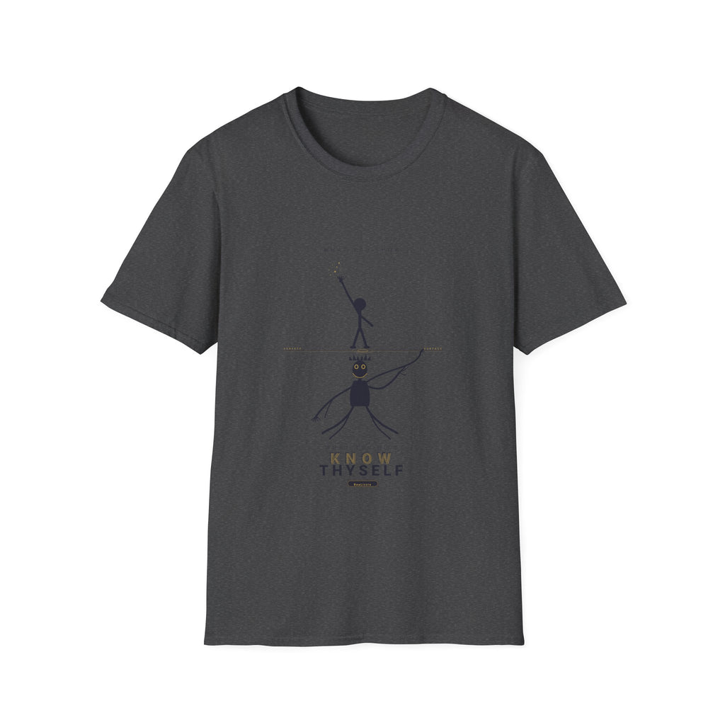 T‑Shirt — Minimalist 'Know Thyself' Stick Figure Motivational Tee