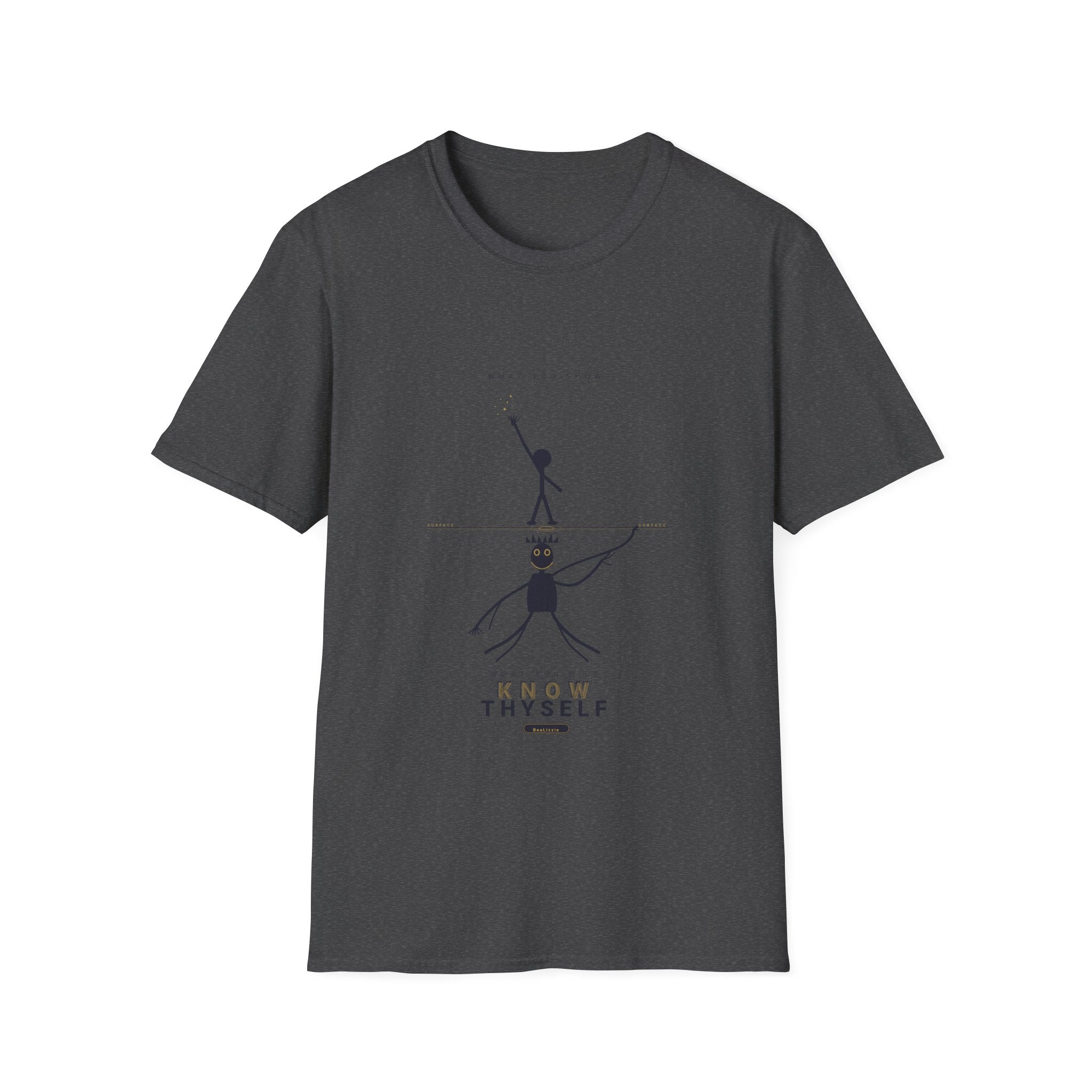 T‑Shirt — Minimalist 'Know Thyself' Stick Figure Motivational Tee