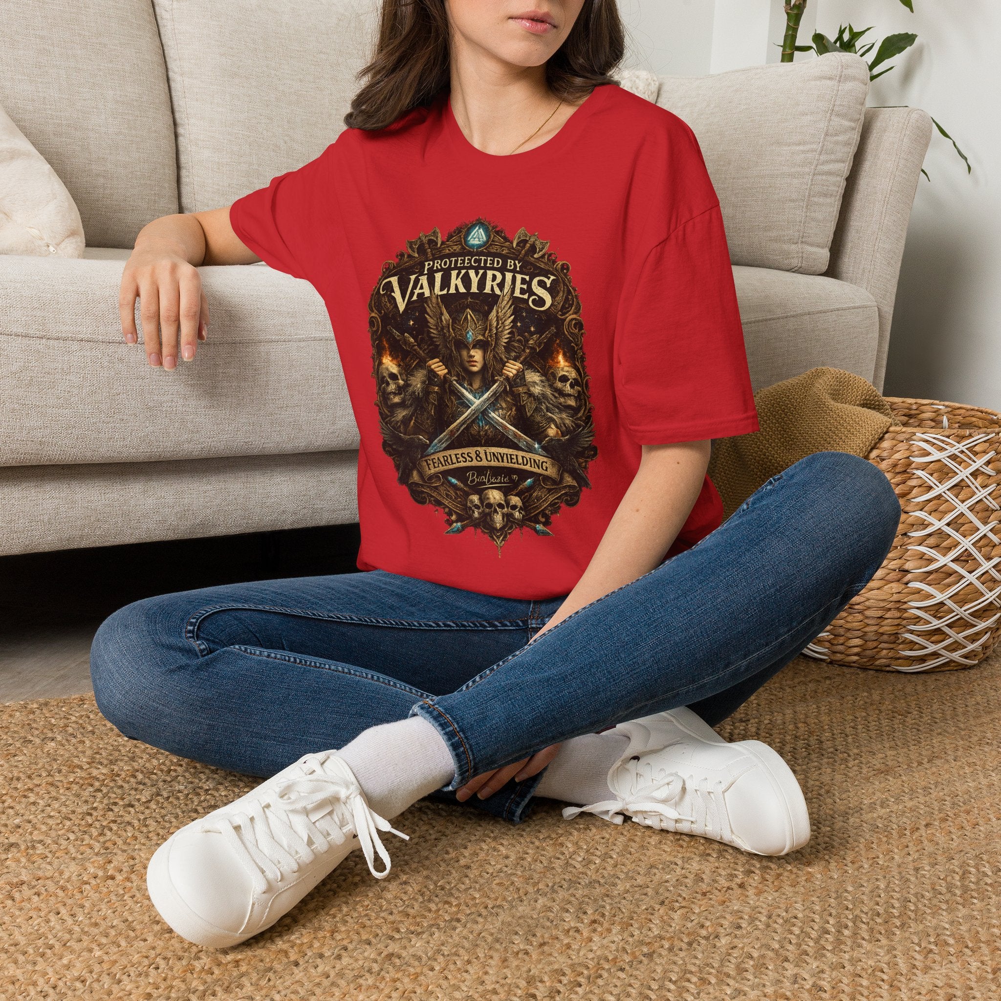 Valkyries T‑Shirt — "Protected by Valkyries" Norse Warrior Tee