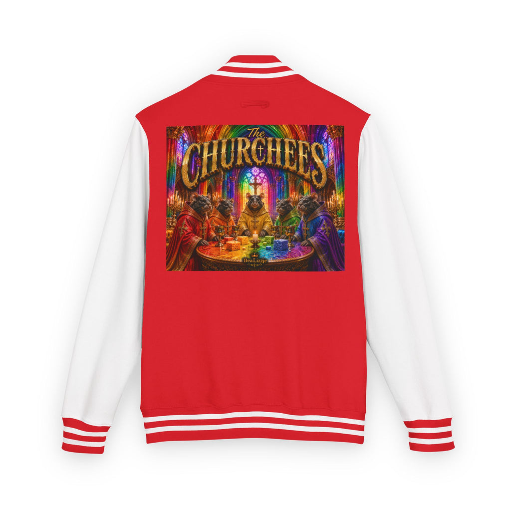 Letterman Jacket — Colorful 'The Churchlees' Retro Band Graphic