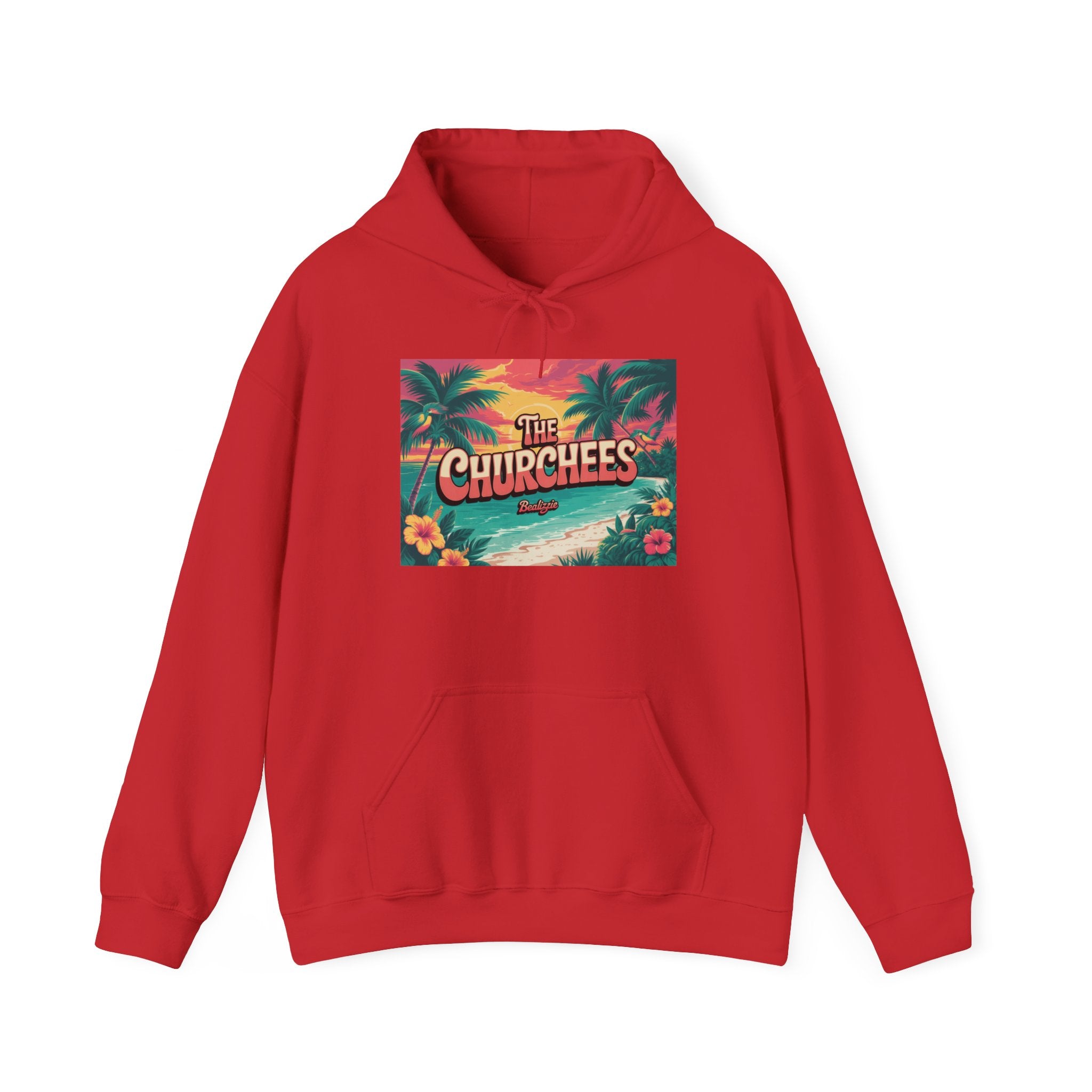 Le sweat à capuche Tropical Beach de Churchees — Sweat-shirt rétro surf et palmiers