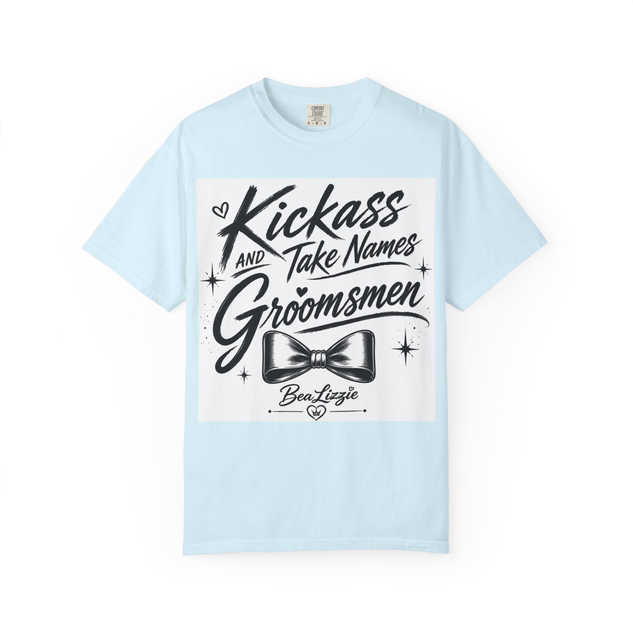 Groomsmen T‑Shirt — "Kickass and Take Names" Bow Tie Wedding Tee