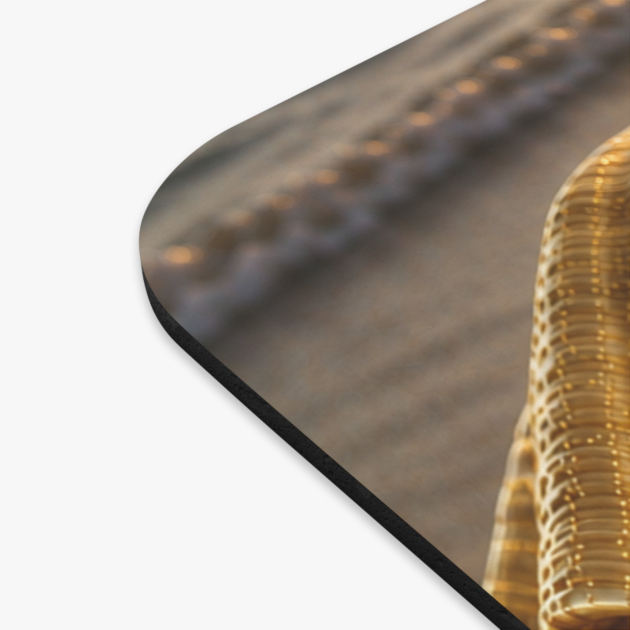 Golden Seashell Mouse Pad — Luxury Nautical Desk Mat