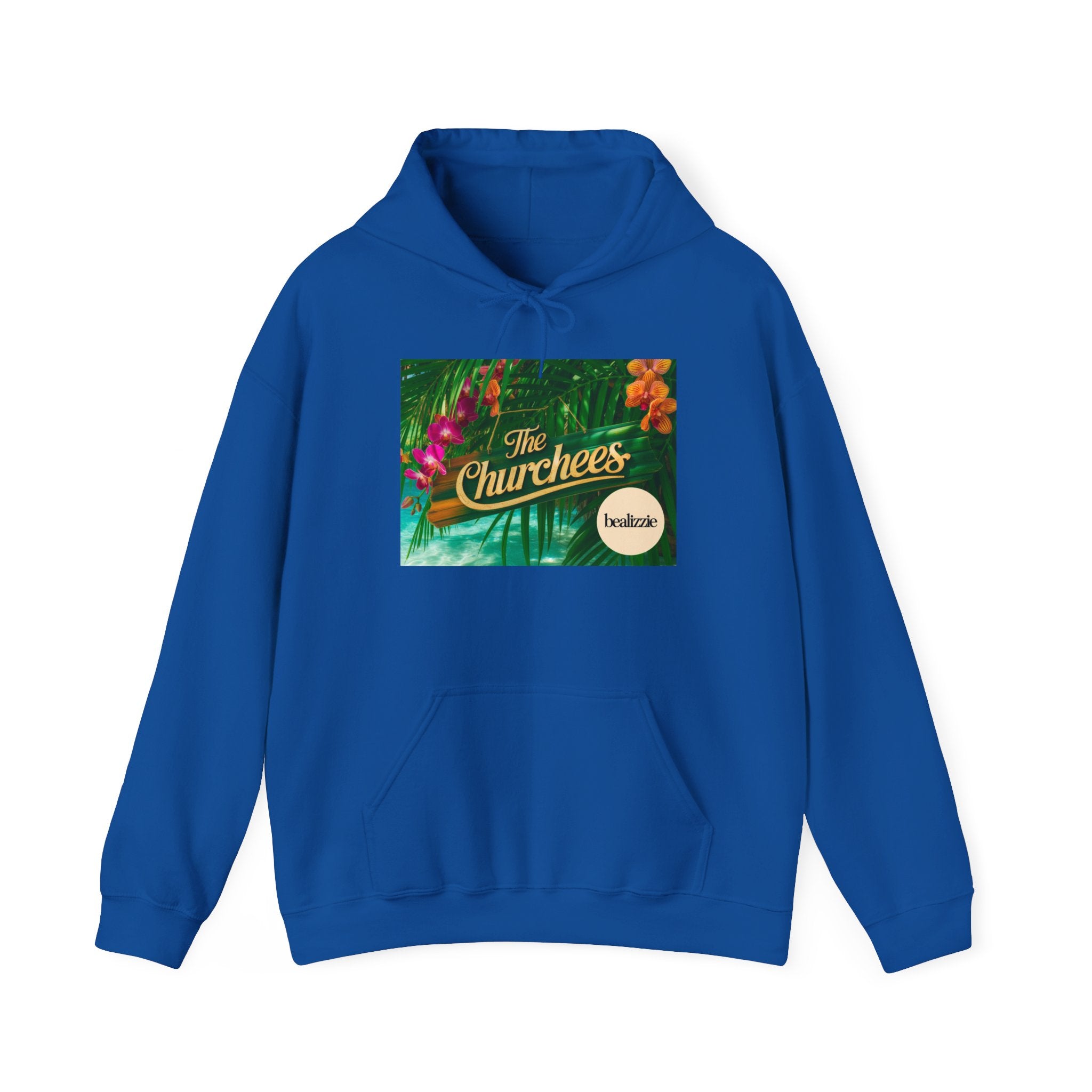 Le sweat à capuche logo Tropical de Churchees — Sweat-shirt à motif rétro inspiré des groupes de musique